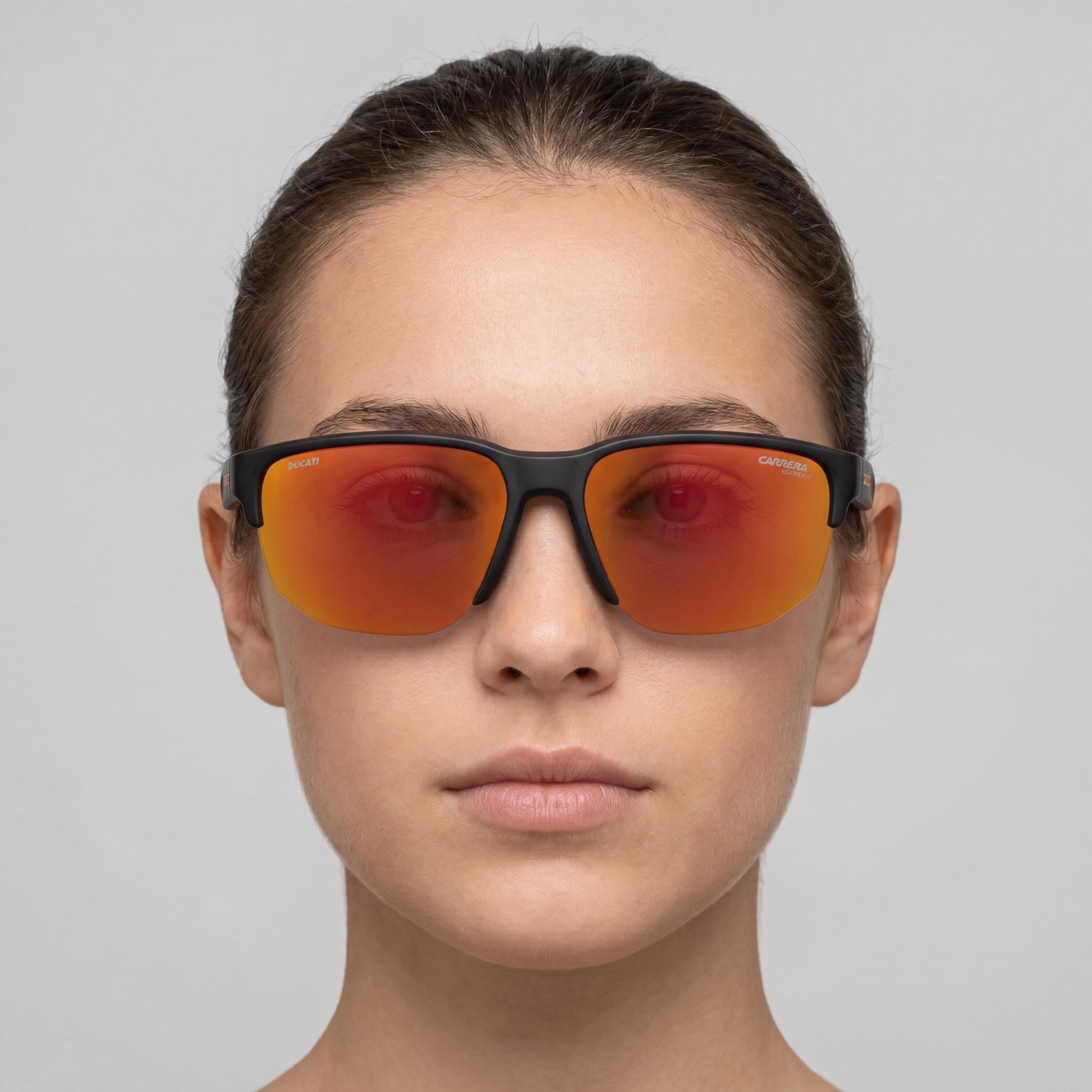 Carrera Ducati CARDUC 028/S Gafas de Sol Rectangulares Unisex de Acetato con Protección UV Negro Rojo 63mm, Photo 4