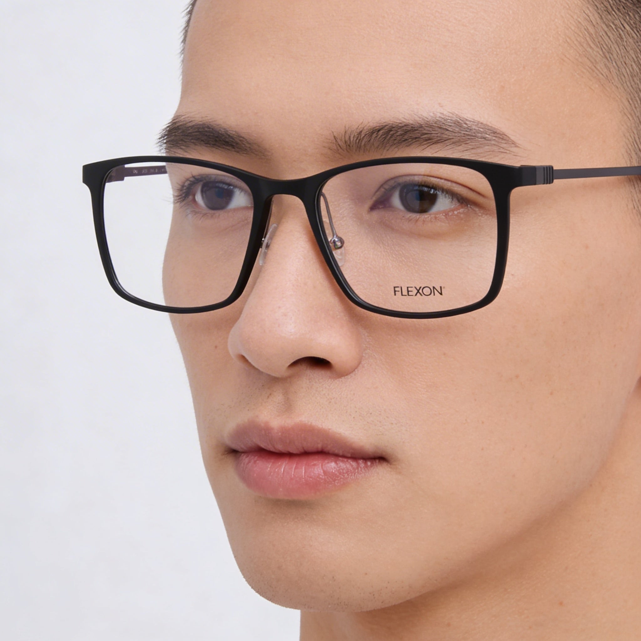 Flexon Ep8011 Unisex Matte Black Plastic Full Rim Rectangle Eyeglasses Lens 53mm Bridge 18mm Temple 145mm, Photo 3