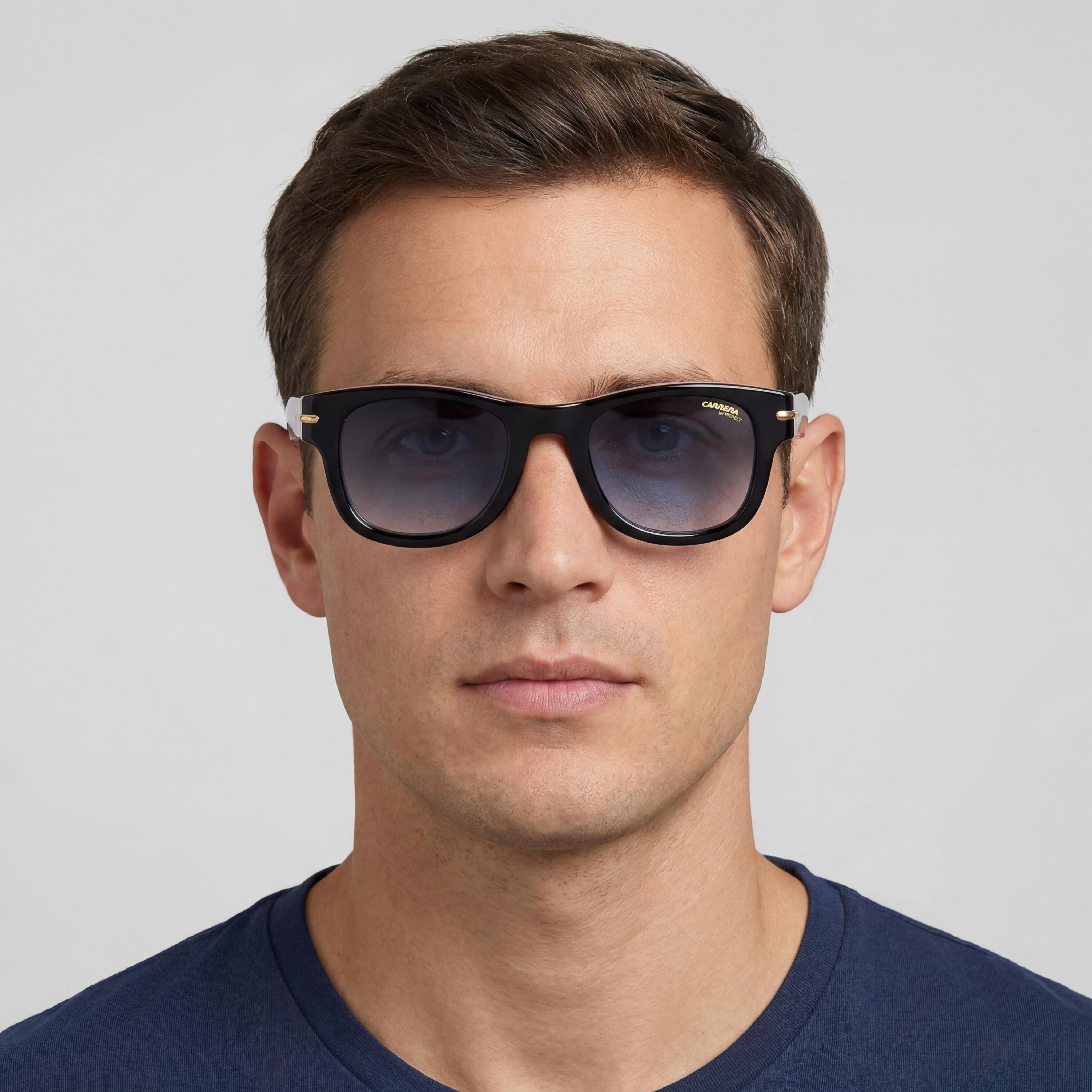 Carrera 330/S Men's Black Blue Shaded Stainless Steel Sunglasses UV Protection Dark Blue Lenses 50mm, Photo 5