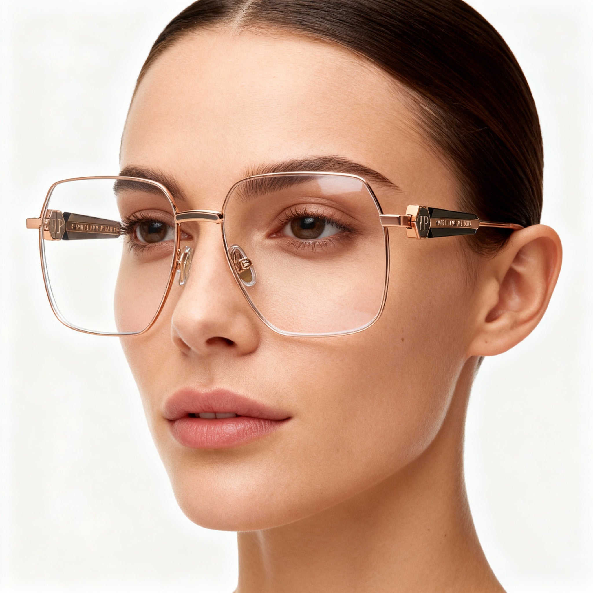 Philipp Plein Vpp126s Women's Copper Gold Stainless Steel Optical Eyeglasses Lens 57mm Bridge 16mm Temple 140mm, Photo 4