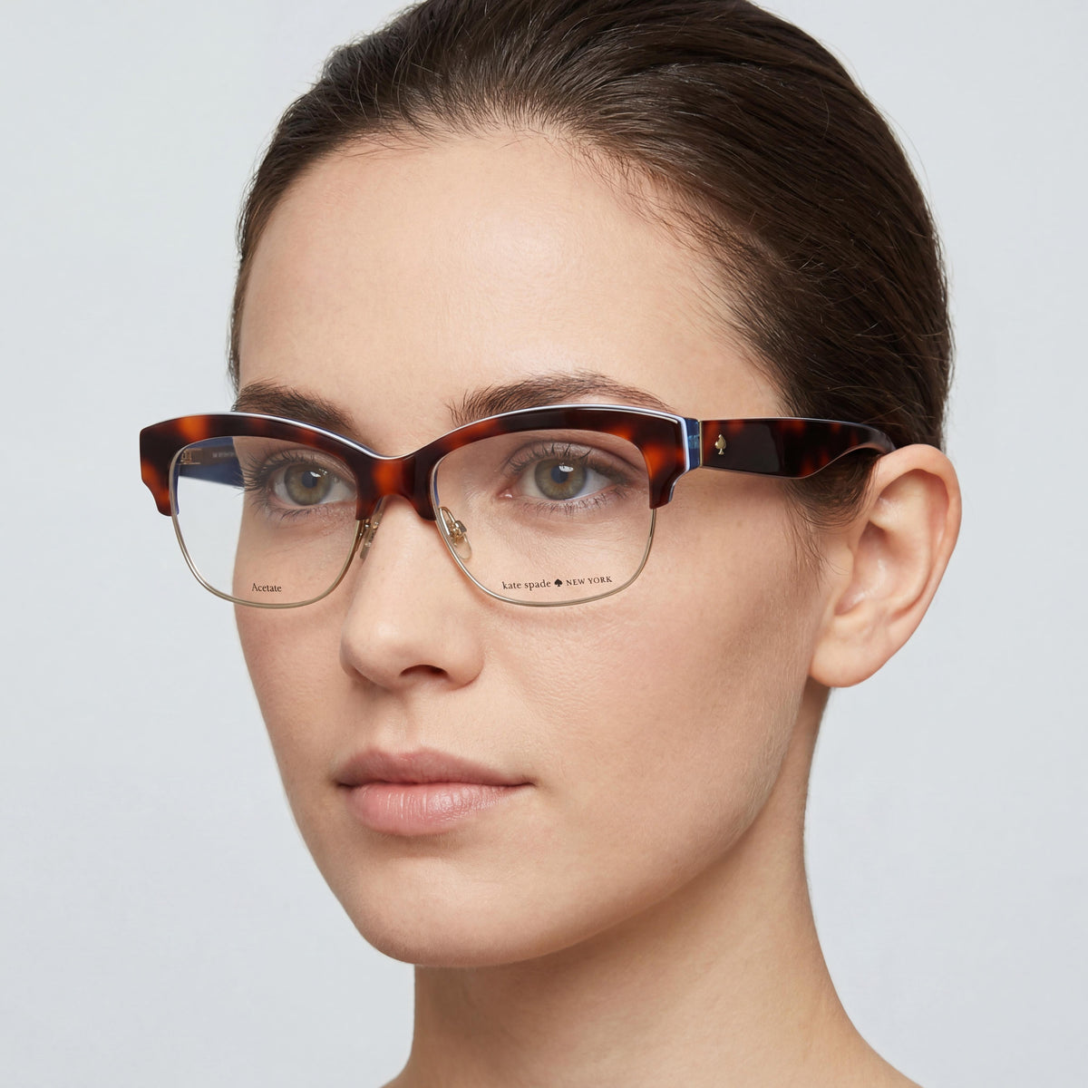 kate spade new york Shantal Gafas de Prescripción Plásticas Havana Blue Clear Lens para Mujer 52-17-135mm, Photo 3