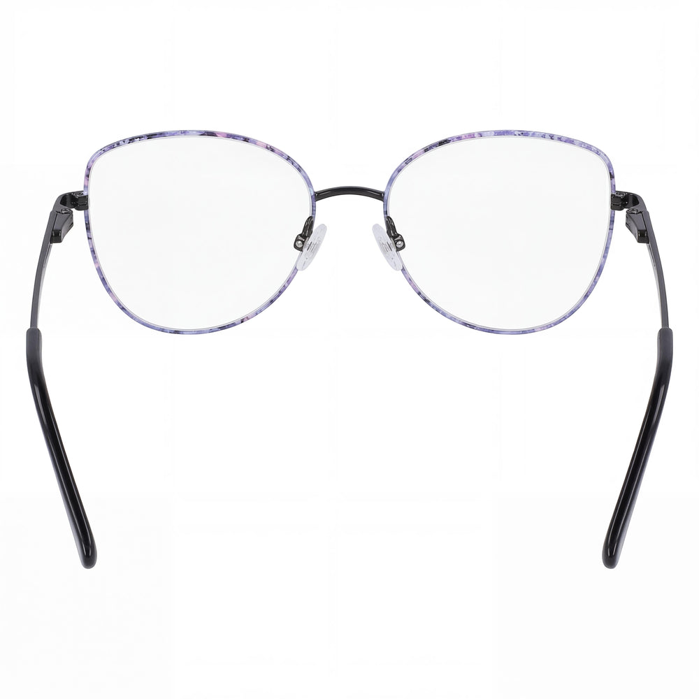 bebe Bb5207 Men's Eyewear, crafted with a Metal Frame in Floral Jet, featuring Clear Lenses, 51mm