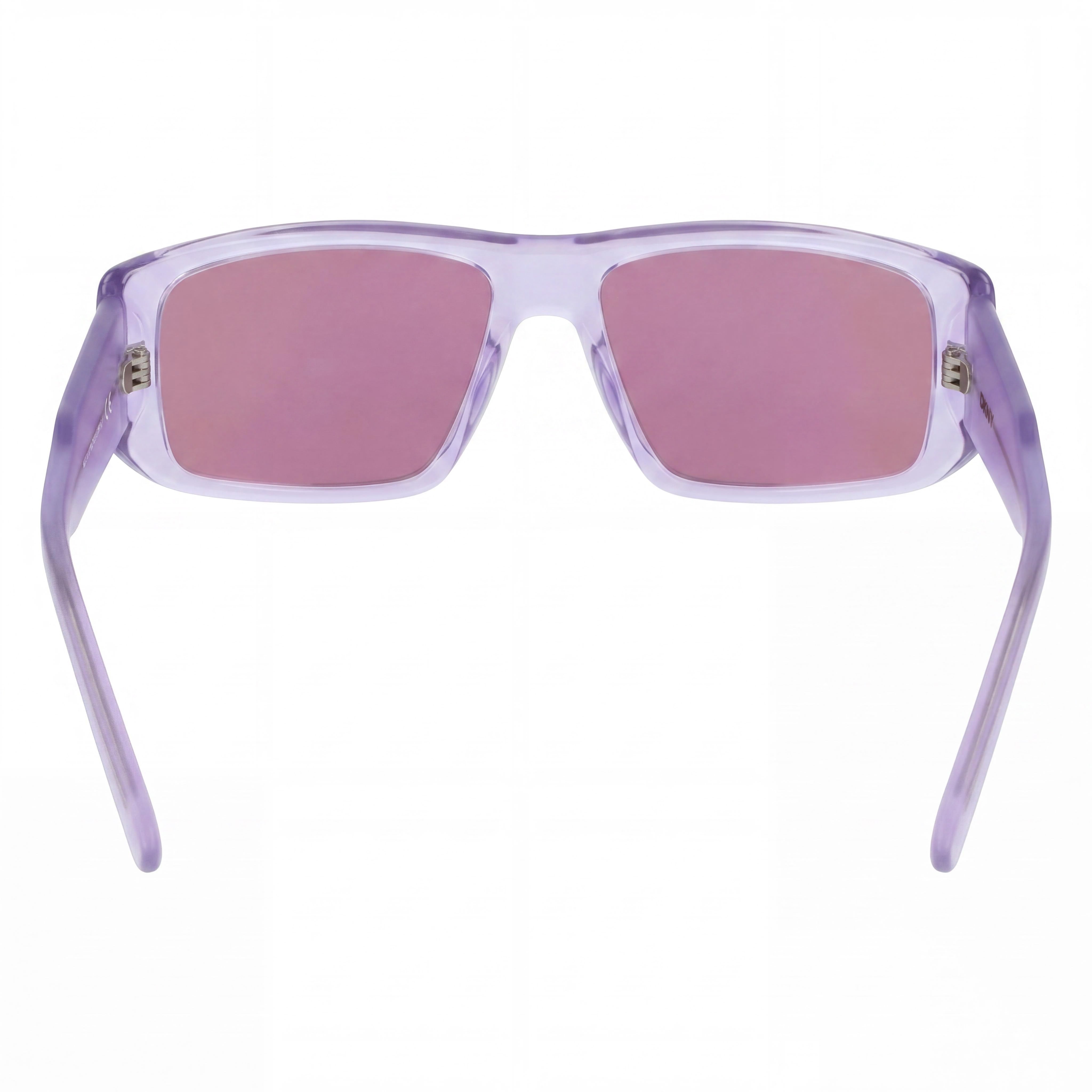 DKNY Dk555s Women's Sunglasses, Crystal Lilac Plastic Frame, Lilac Flash Lenses, UV Protection, 57mm, Photo 4