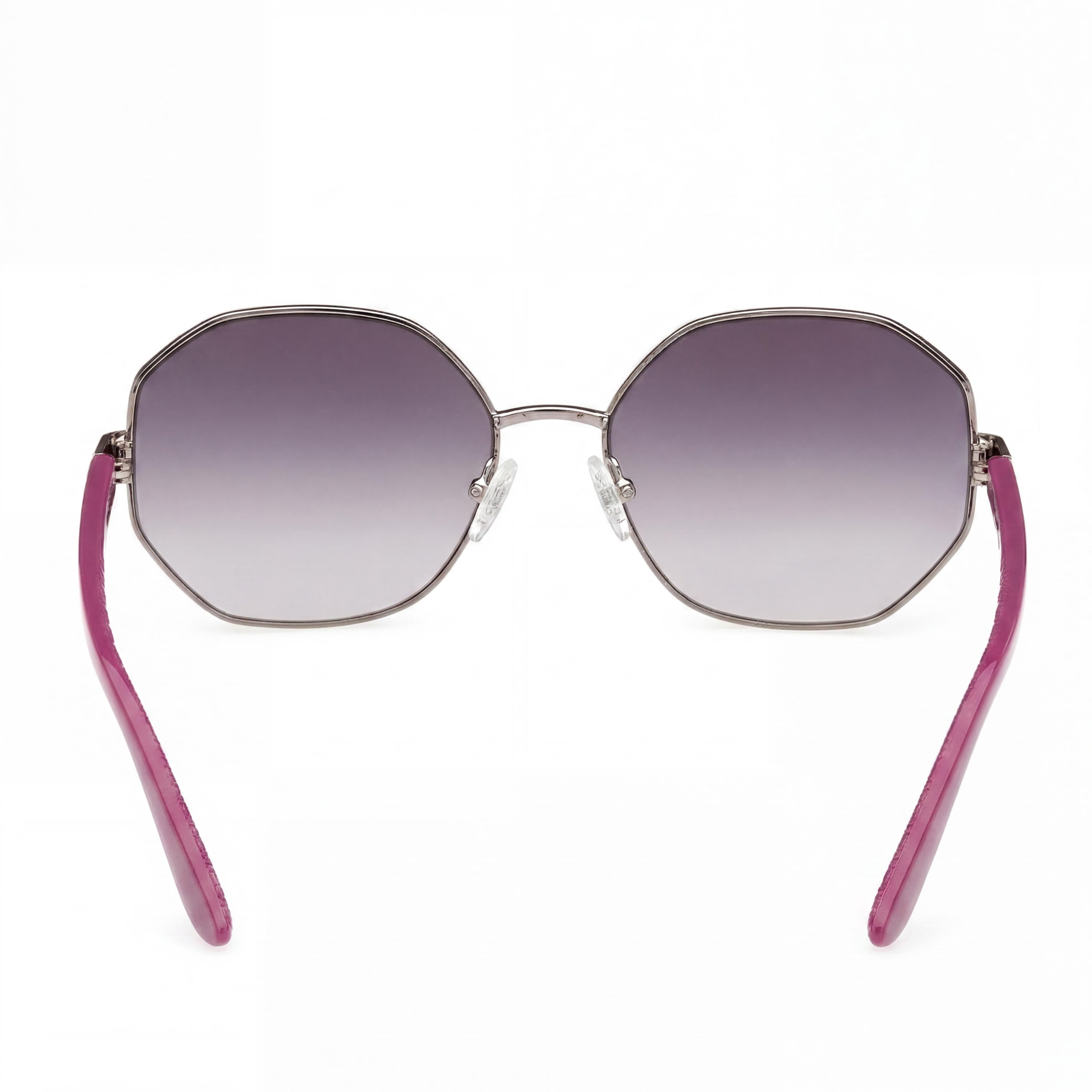 GUESS Modern Women's Light Nickeltin Metal Frame Sunglasses with Gradient Smoke Lenses and 100% UV Protection, 58mm Lens Width, Photo 4