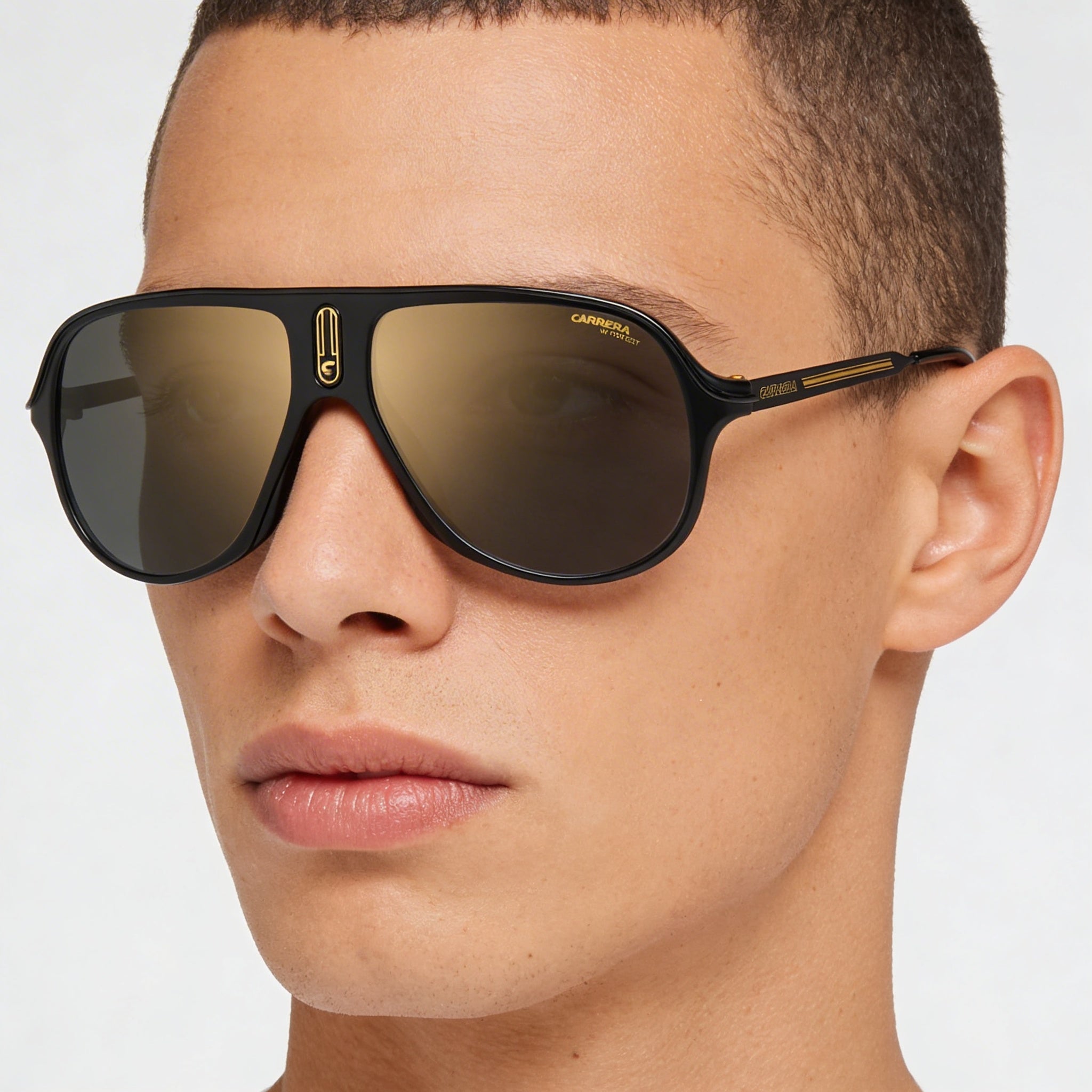 Carrera Safari65/N Unisex Sunglasses, Matte Black Polyamide Frame, Grey Gold Mirrored Non-Polarized Lenses, UV Protection, 62mm, Photo 4