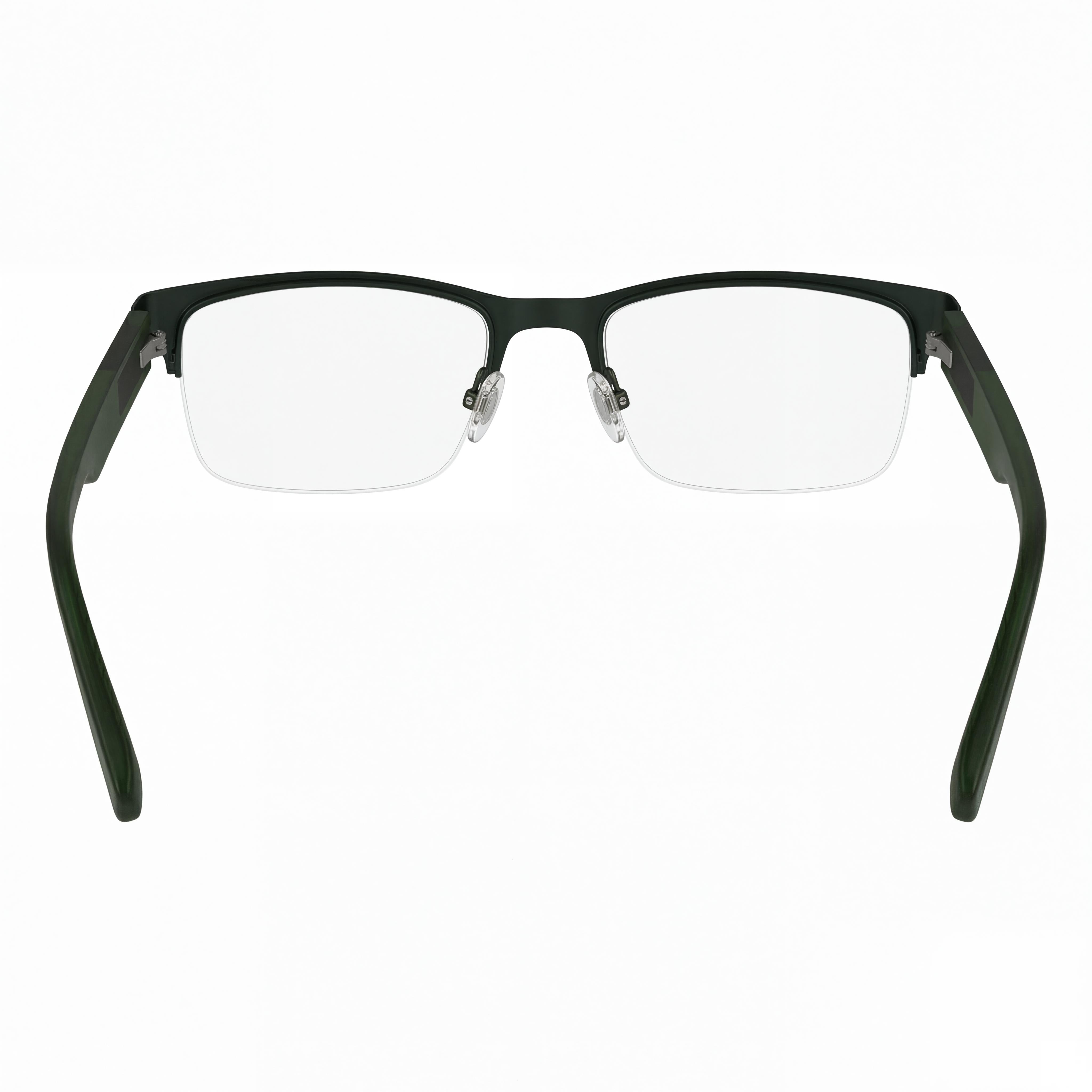 Montura de gafas unisex moderna Lacoste de Metallo en acabado verde mate, 54 mm de ancho de lente, Photo 4