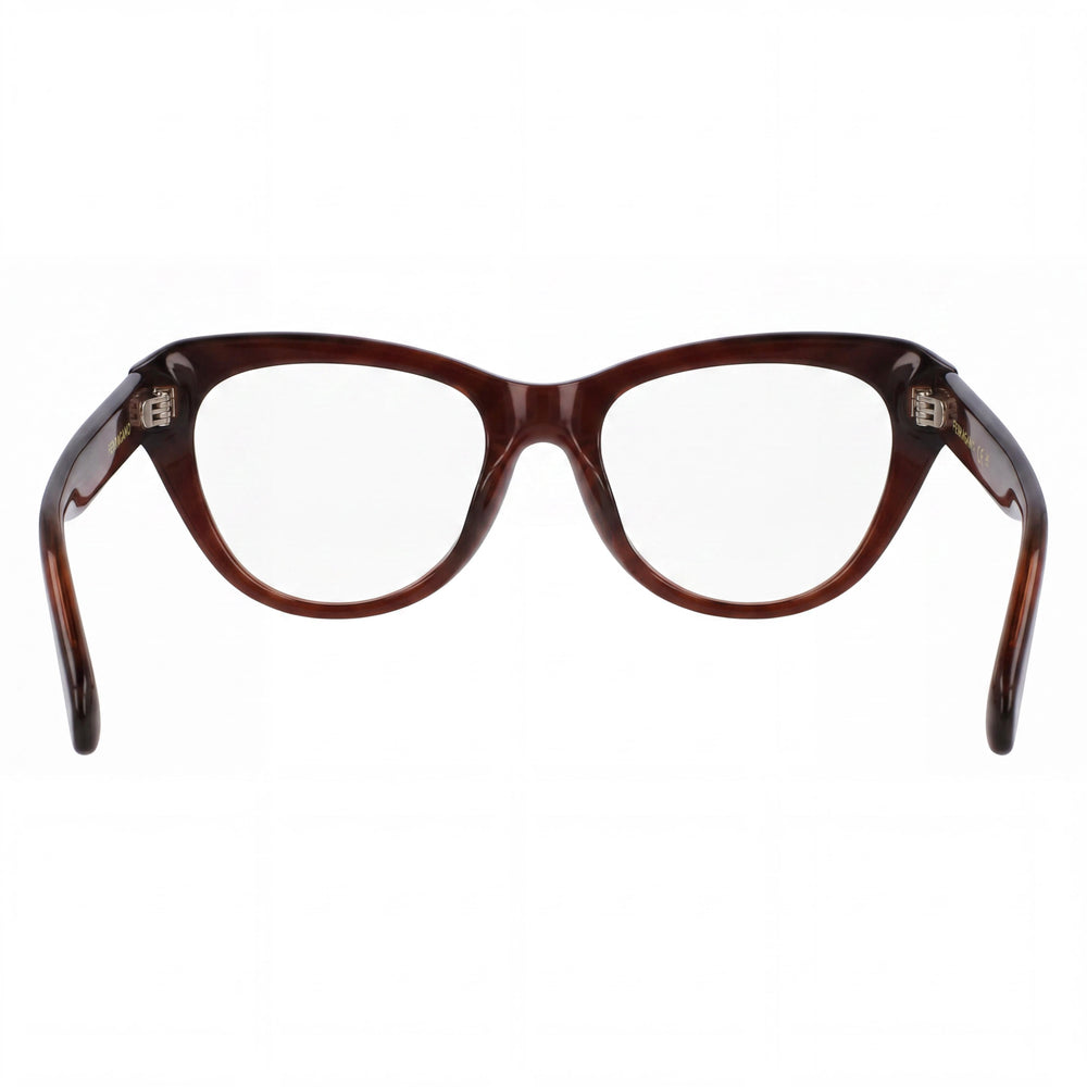 Gafas de sol Ferragamo SF2989E para hombre, montura metálica marrón transparente, lentes de policarbonato transparente, 51 mm