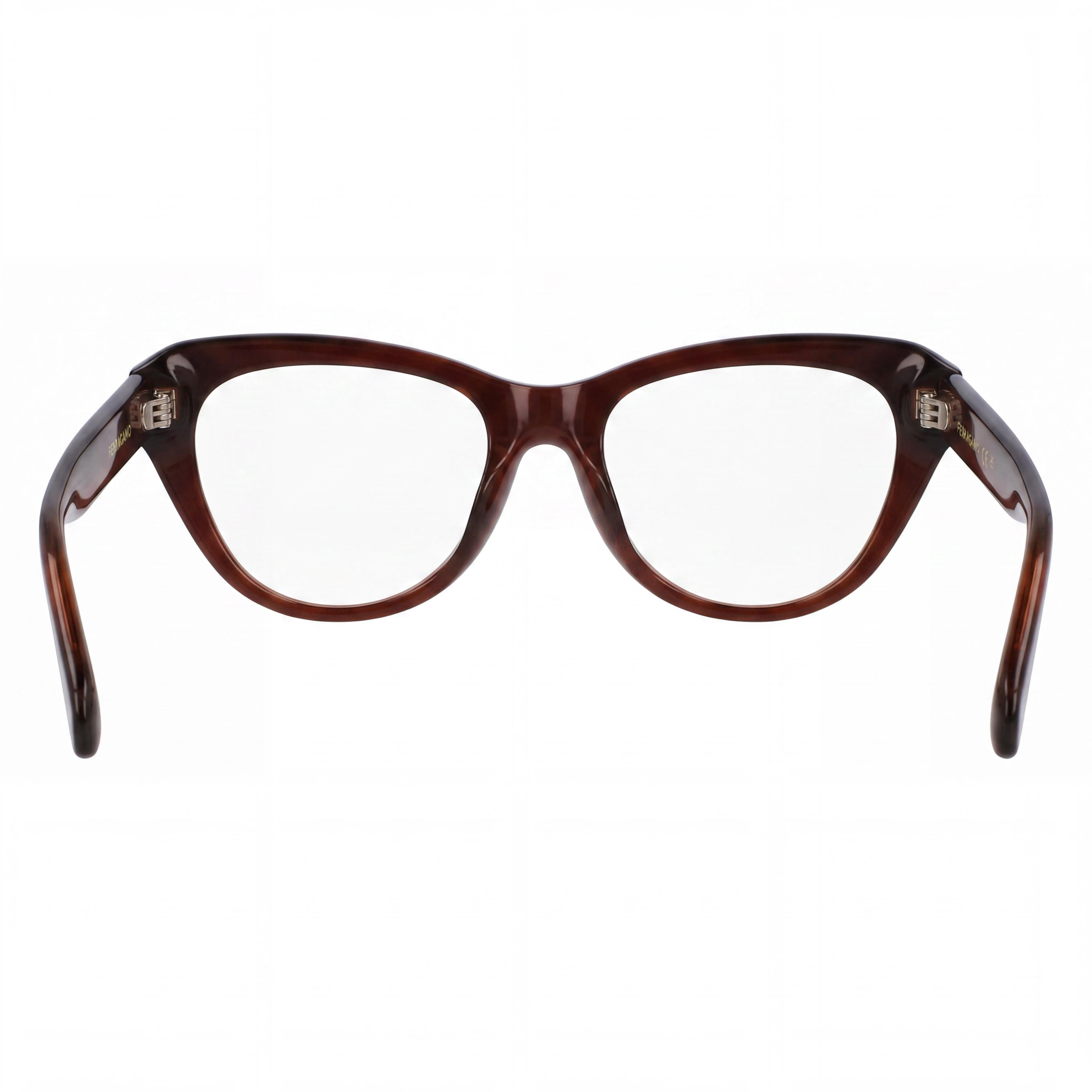 Gafas de sol Ferragamo SF2989E para hombre, montura metálica marrón transparente, lentes de policarbonato transparente, 51 mm, Photo 3