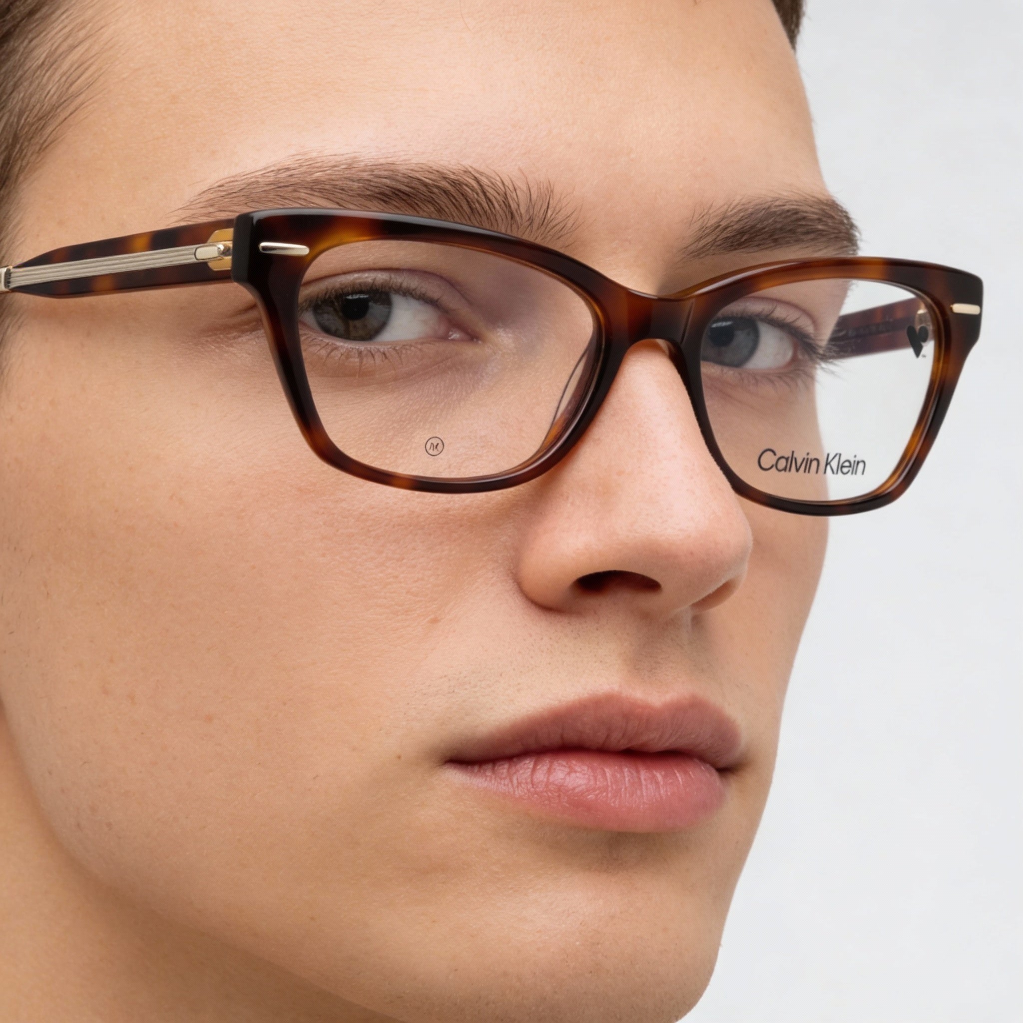 Calvin Klein Ck23512 Unisex Metal Frame Eyewear with Lenses in Havana Color, 52mm Lens Width, Photo 2