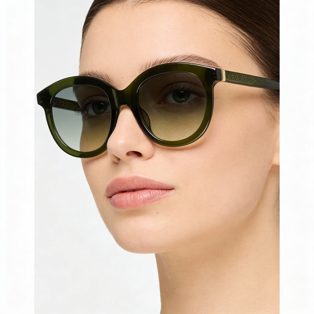 kate spade new york Women's Lillian/G/S Crystal Green Shaded Plastic UV Protected Non-Polarized 53mm Sunglasses