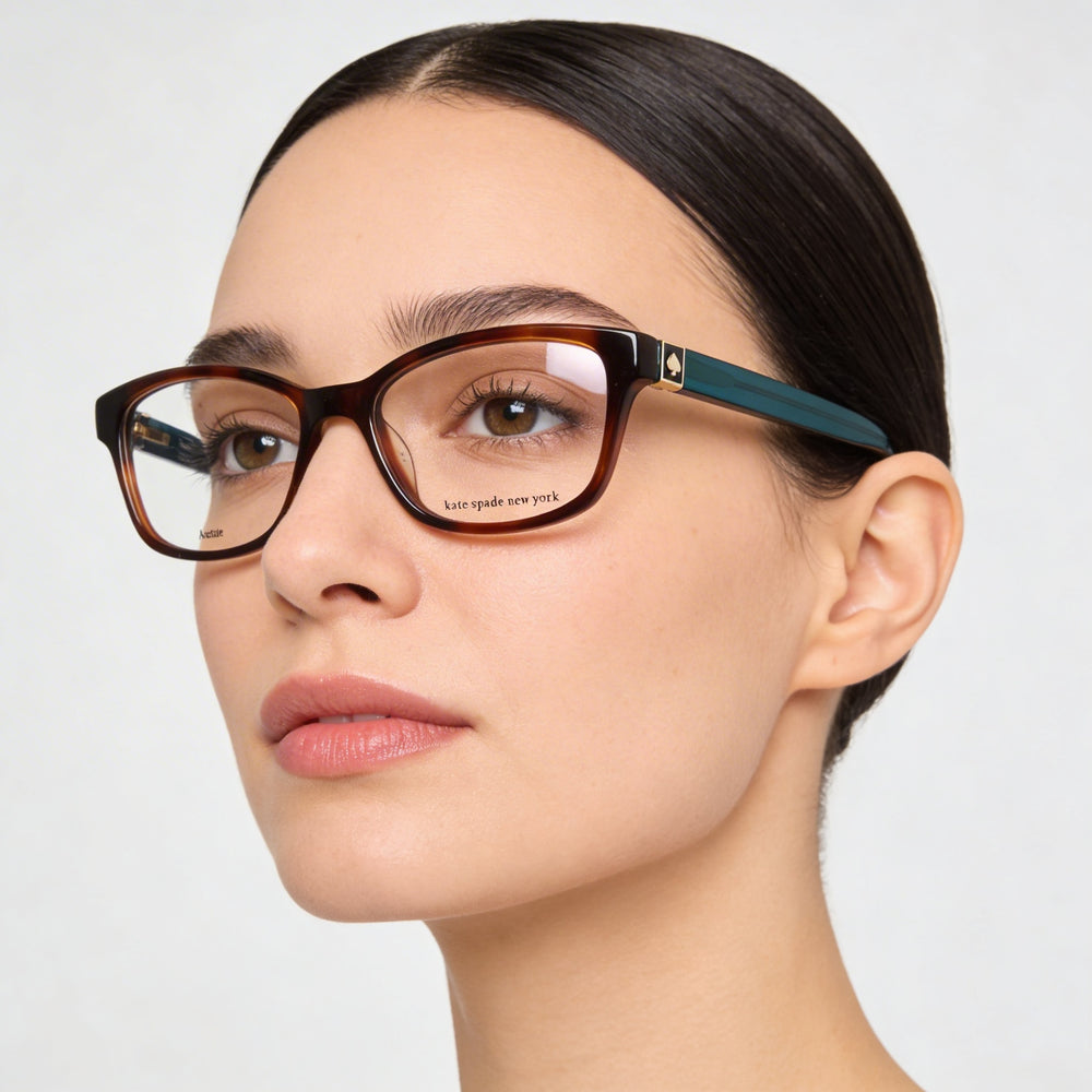 Gafas de sol modernas Kate Spade New York para mujer con montura de acetato color Habana y lentes de policarbonato de 50 mm