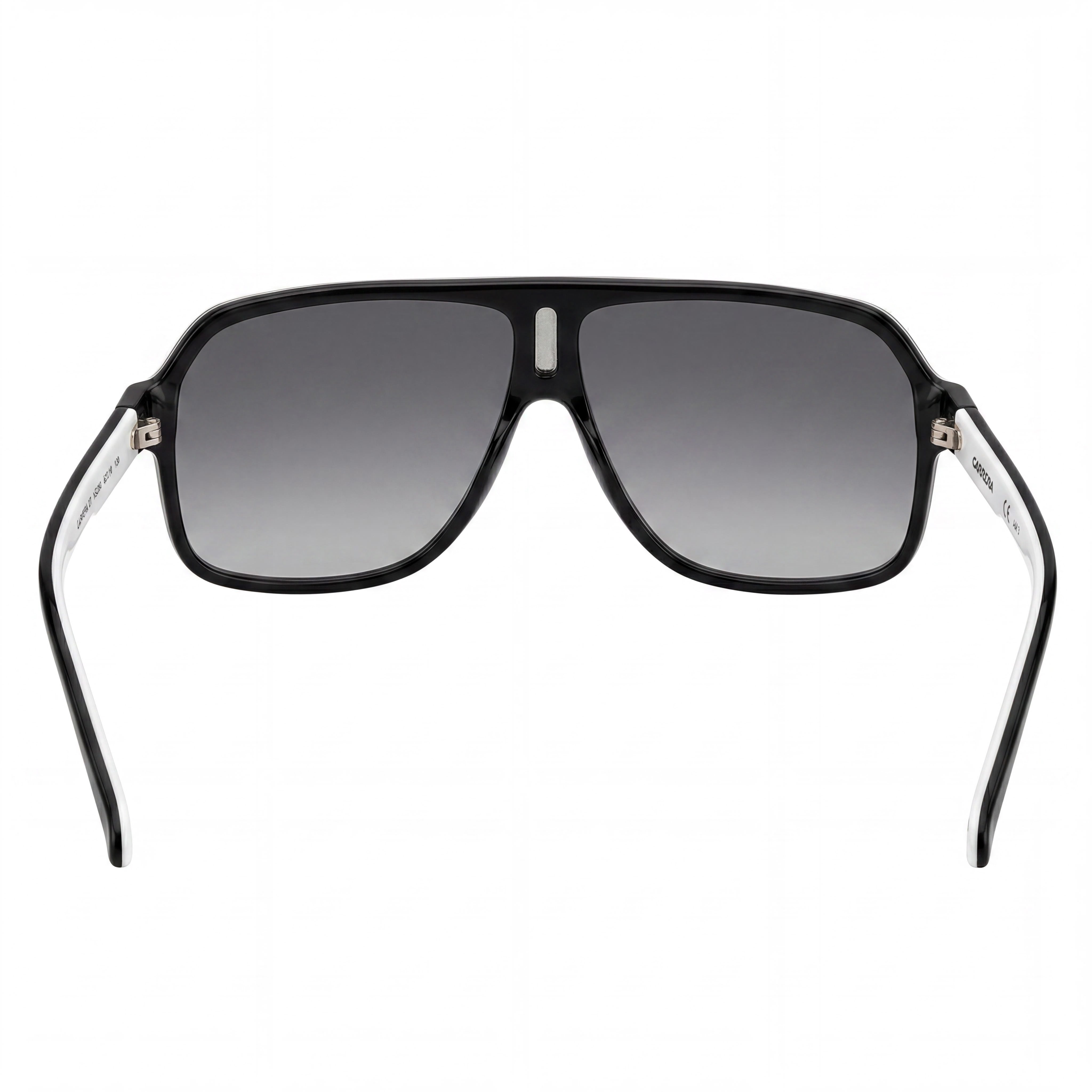 Carrera CARRERA 27 Men's Square Acetate Sunglasses Black Crystal White Grey Dark Grey Shaded Lenses 100% UV Protection 62mm, Photo 4