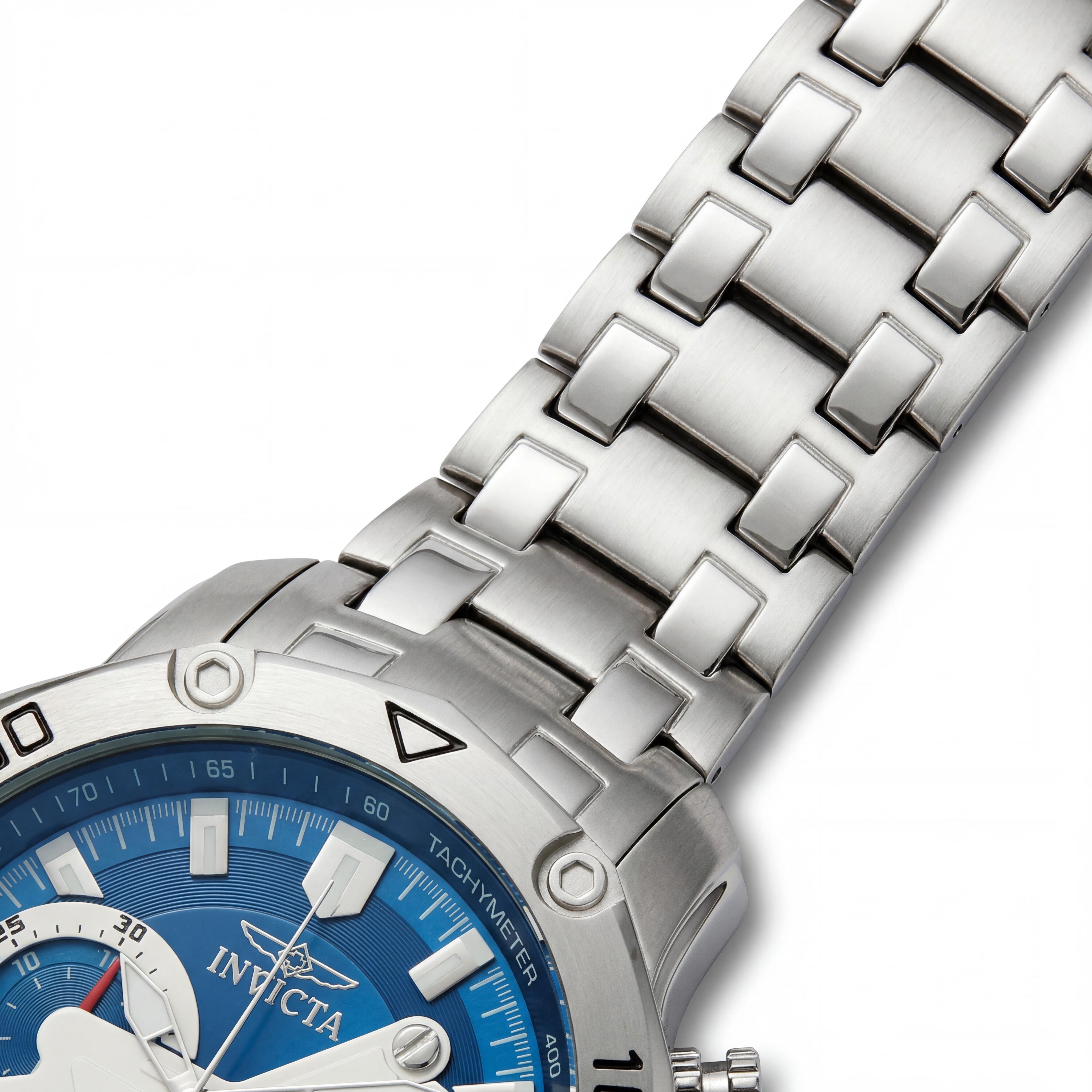 Invicta Diver 22764 Chronograph Men's Quartz Silver Stainless Steel Blue Dial Flame Fusion Crystal Watch 49mm, Photo 3