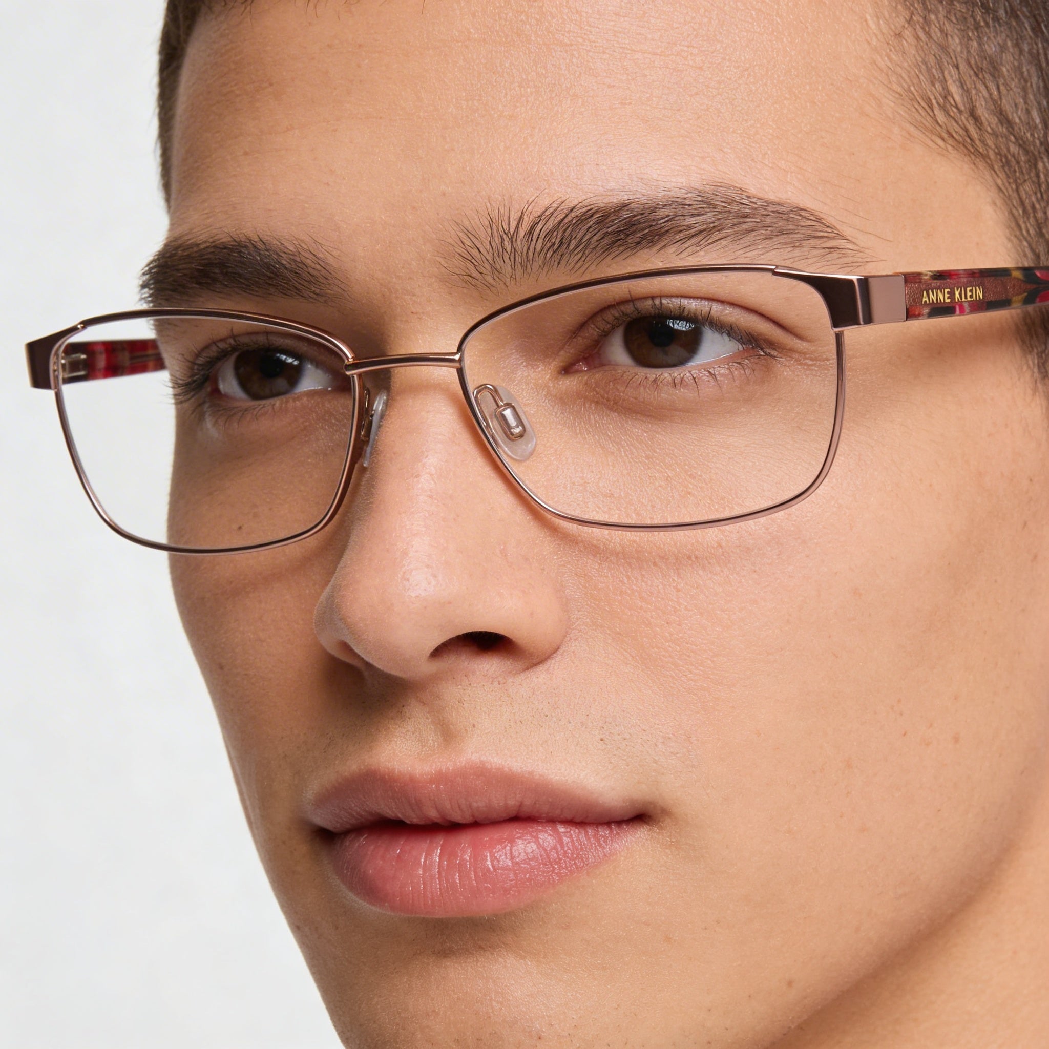 Anne Klein Classic Men’s Rose Gold Acetate Frame Eyeglasses with Multicolor Polycarbonate Lenses 53-15-140mm, Photo 4