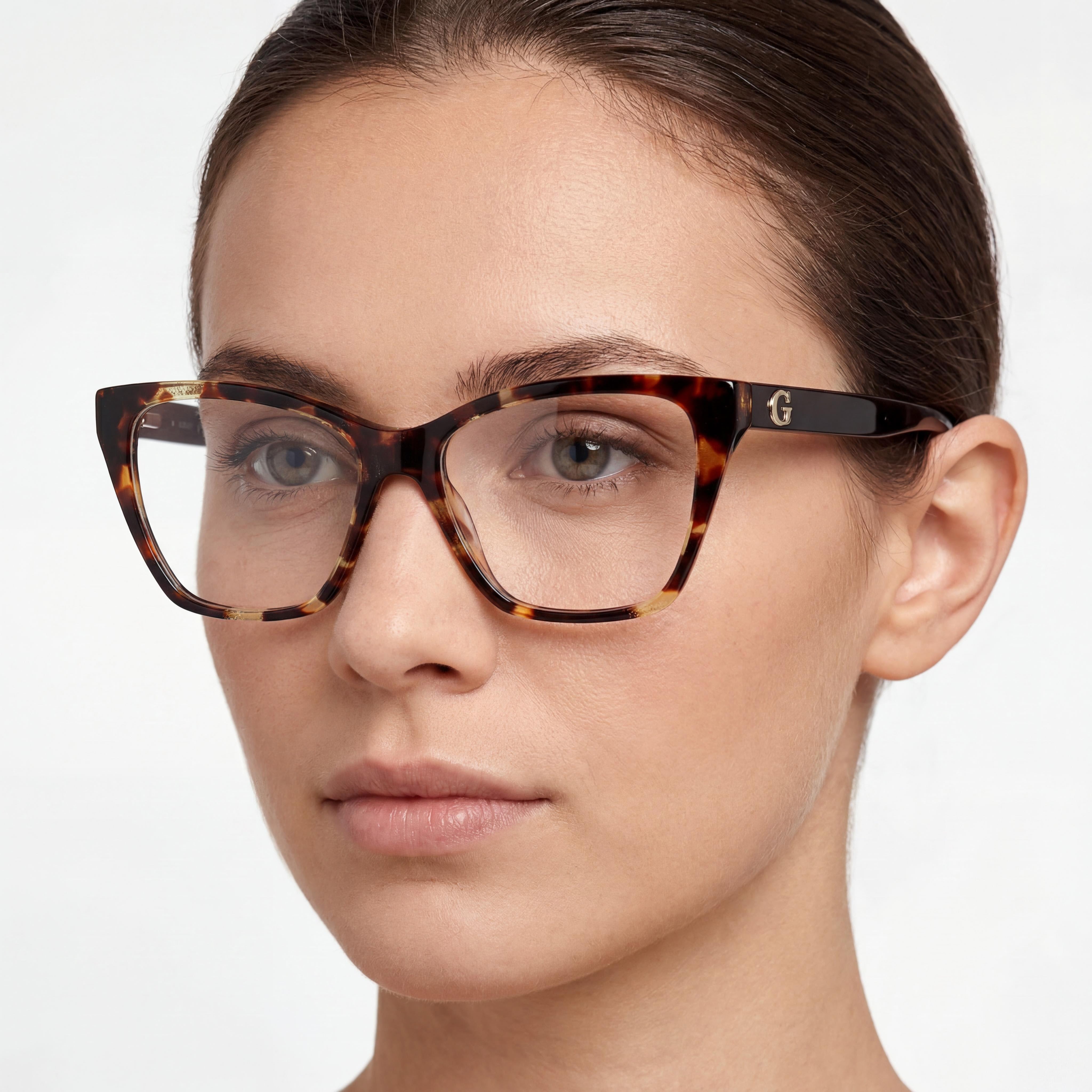 GUESS Gu50235 Women's Dark Havana Plastic Frame Non- Prescription Optical Eyeglasses 52-15-140mm, Photo 5