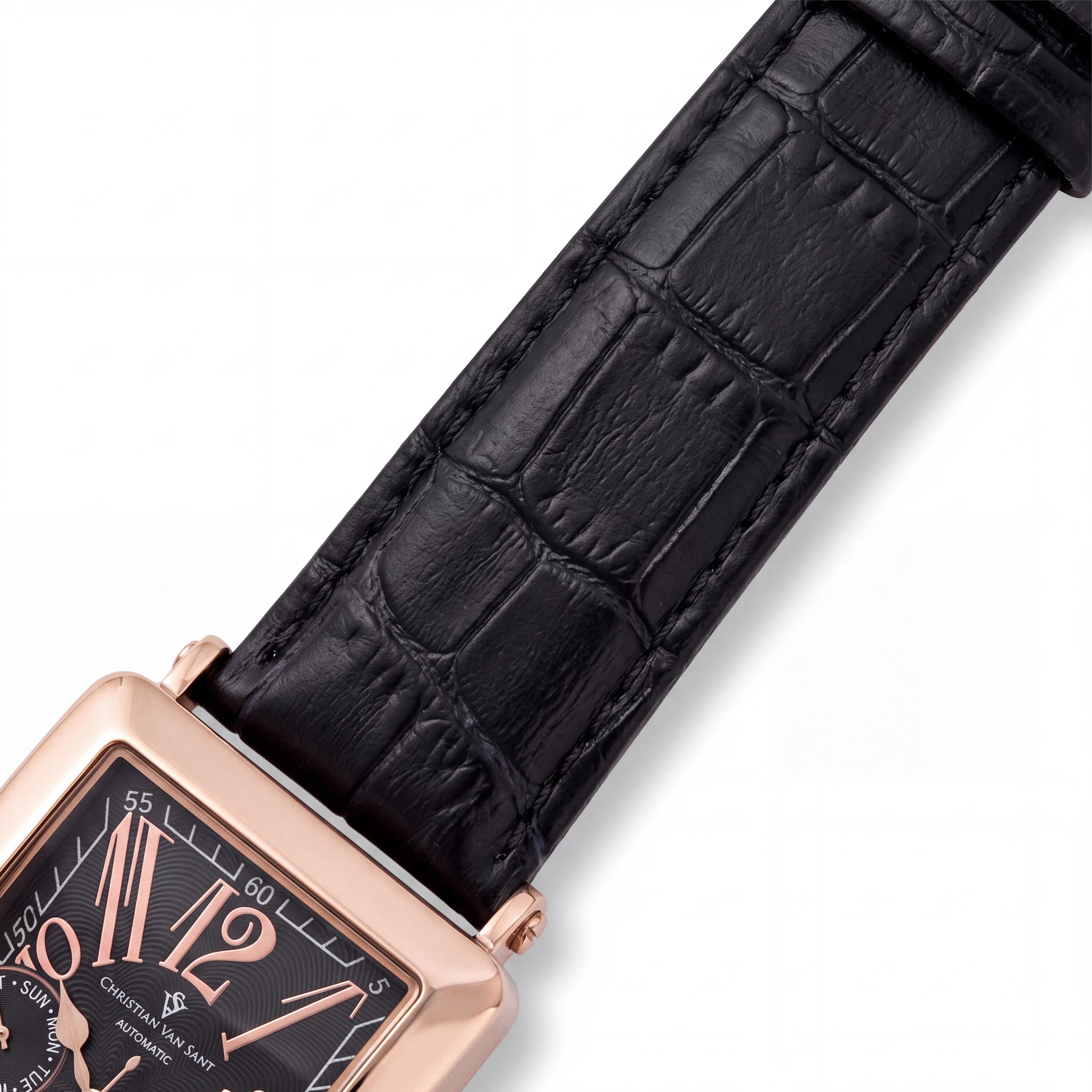 Christian Van Sant CV9141 Men's Black Stainless Steel Multi-function Water Resistant 50m 52mm Case Watch, Photo 3
