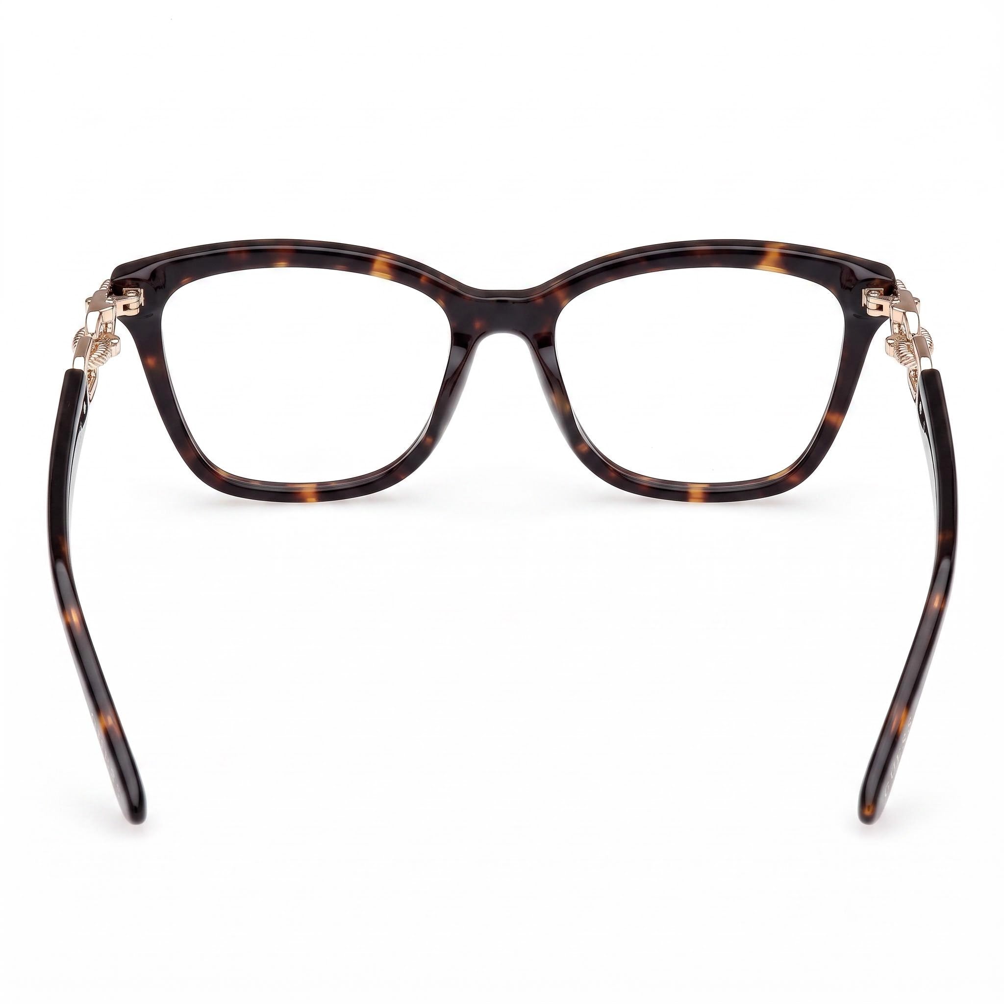 GUESS Clásico Women's Dark Havana Plastic Frame Eyewear with Black Polycarbonate Lenses, 54mm Lens, 15mm Bridge, 135mm Temples, Photo 3