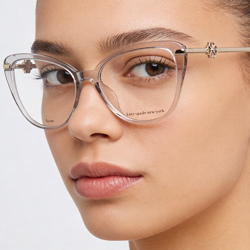 Gafas unisex con montura de plástico y lentes de policarbonato gris, 51 mm, de Kate Spade New York Flavia
