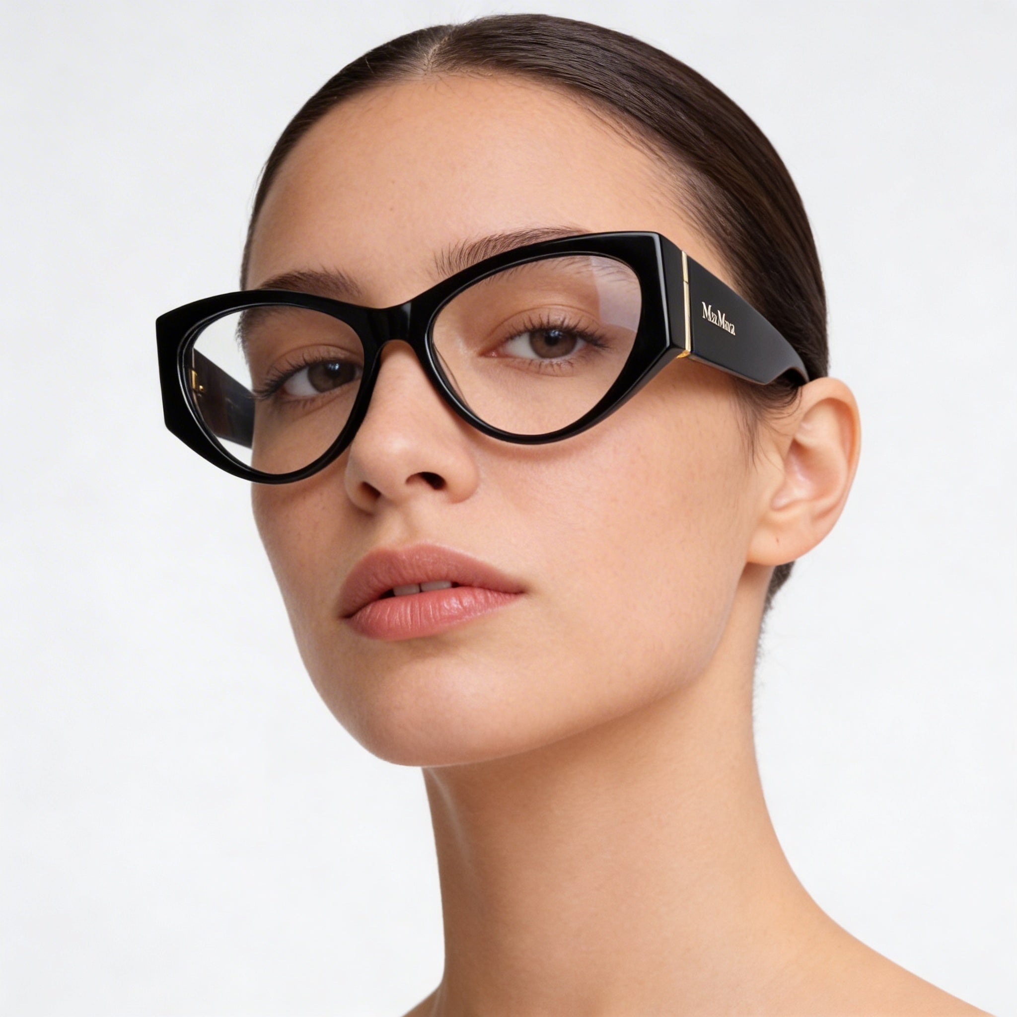 MaxMara Women's Mm5174 Plastic Sunglasses Shiny Black 55mm, Photo 4