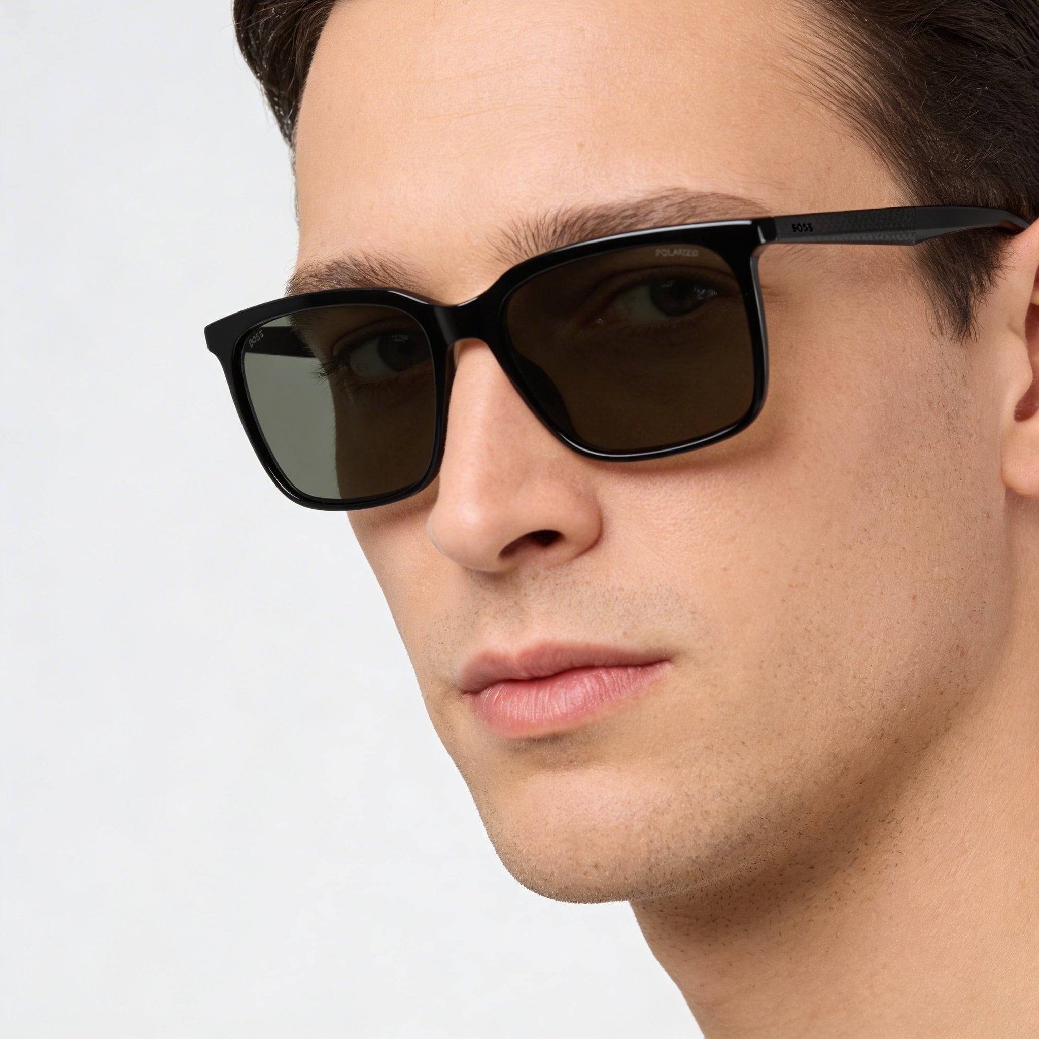 HUGO BOSS Tech & Innovation BOSS 1579/S Men's Rectangular Acetate Blue Brown Frame Brown Lens UV Sunglasses 57mm, Photo 4