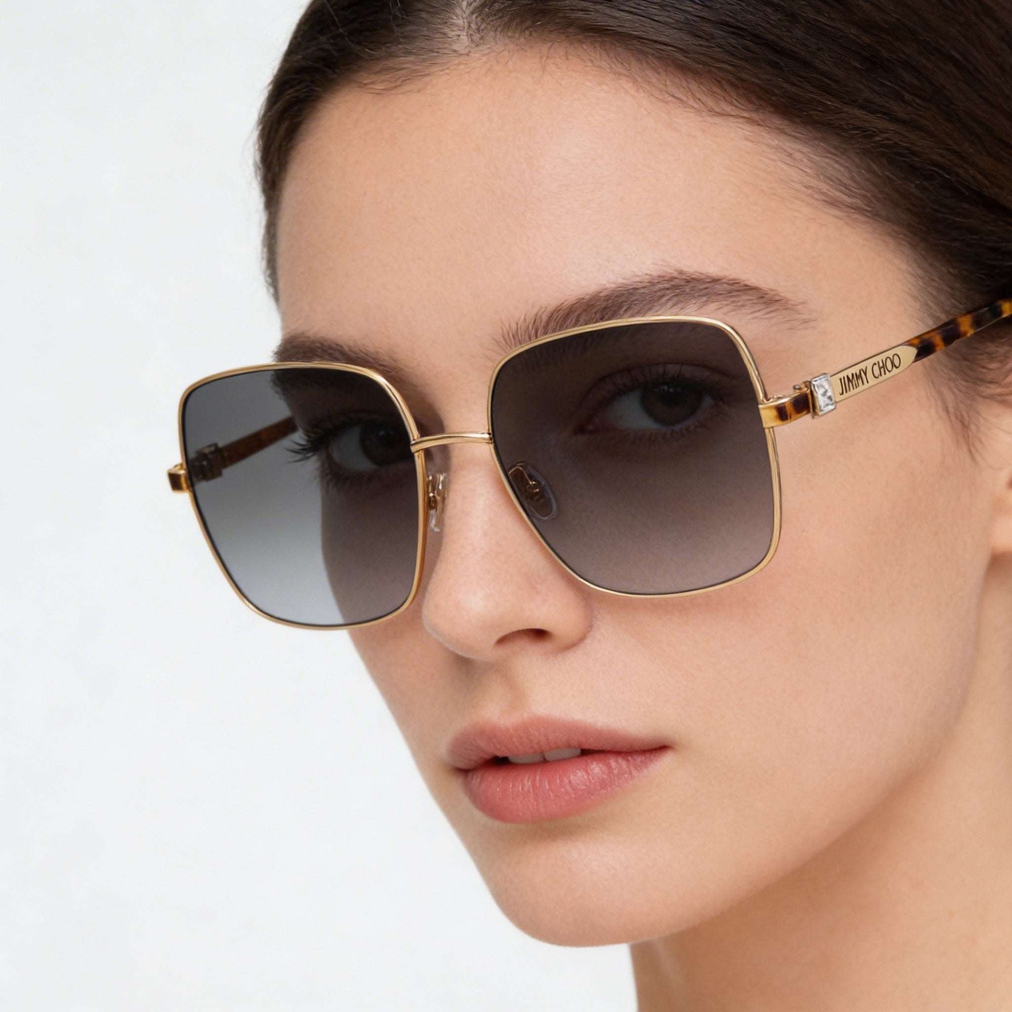 JIMMY CHOO Classic Women's Stainless Steel Rose Gold Polycarbonate UV Protection Sunglasses 58-16-145, Photo 5