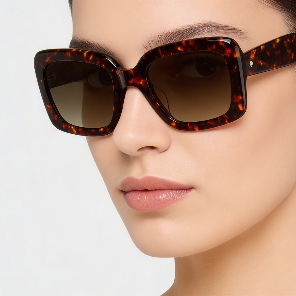 Gafas de Sol Clásicas de Acetato no Polarizadas Kate Spade New York para Mujer, Marrón Havanna con Degradado Sombreado, 52 mm