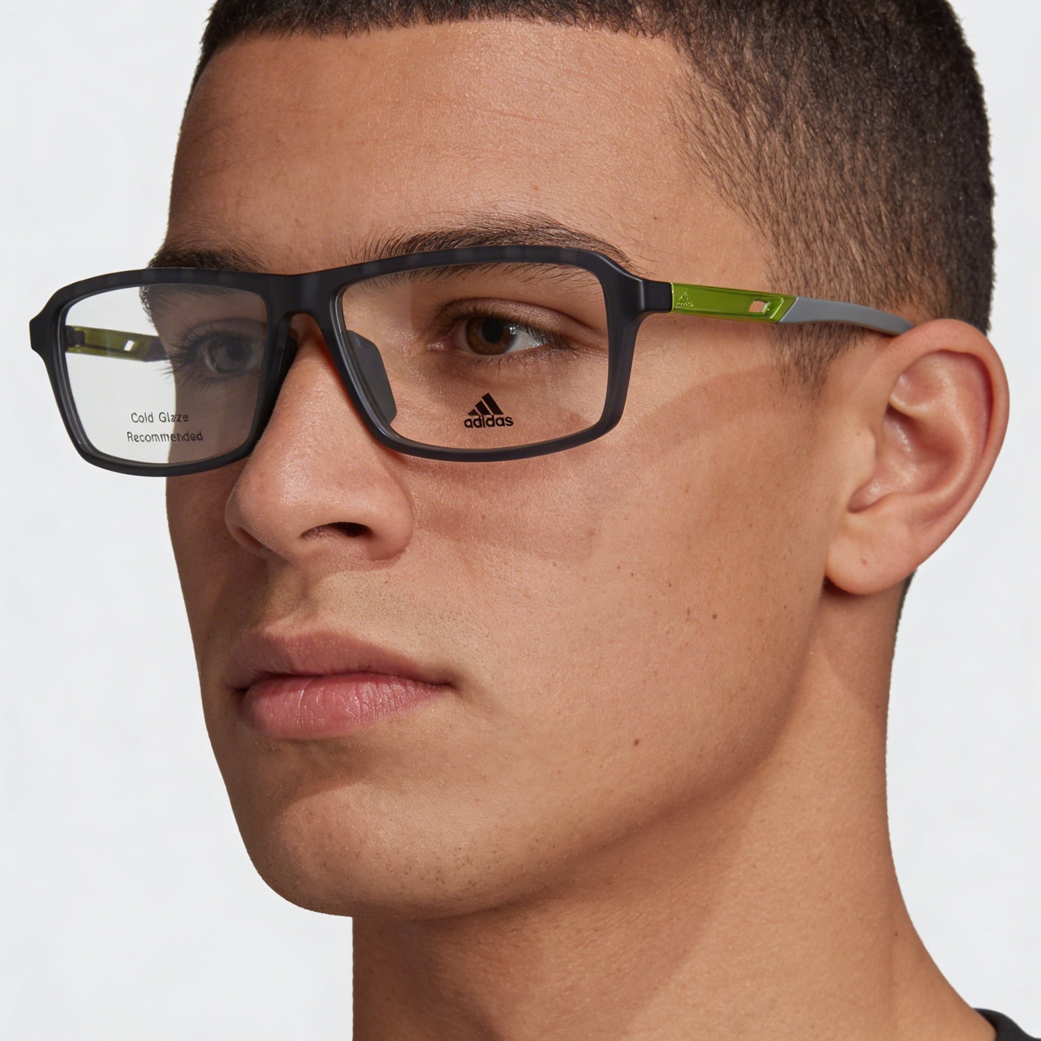 Gafas Adidas Casual para hombre, montura gris inyectada con lentes de policarbonato transparente, 59 mm, Photo 3