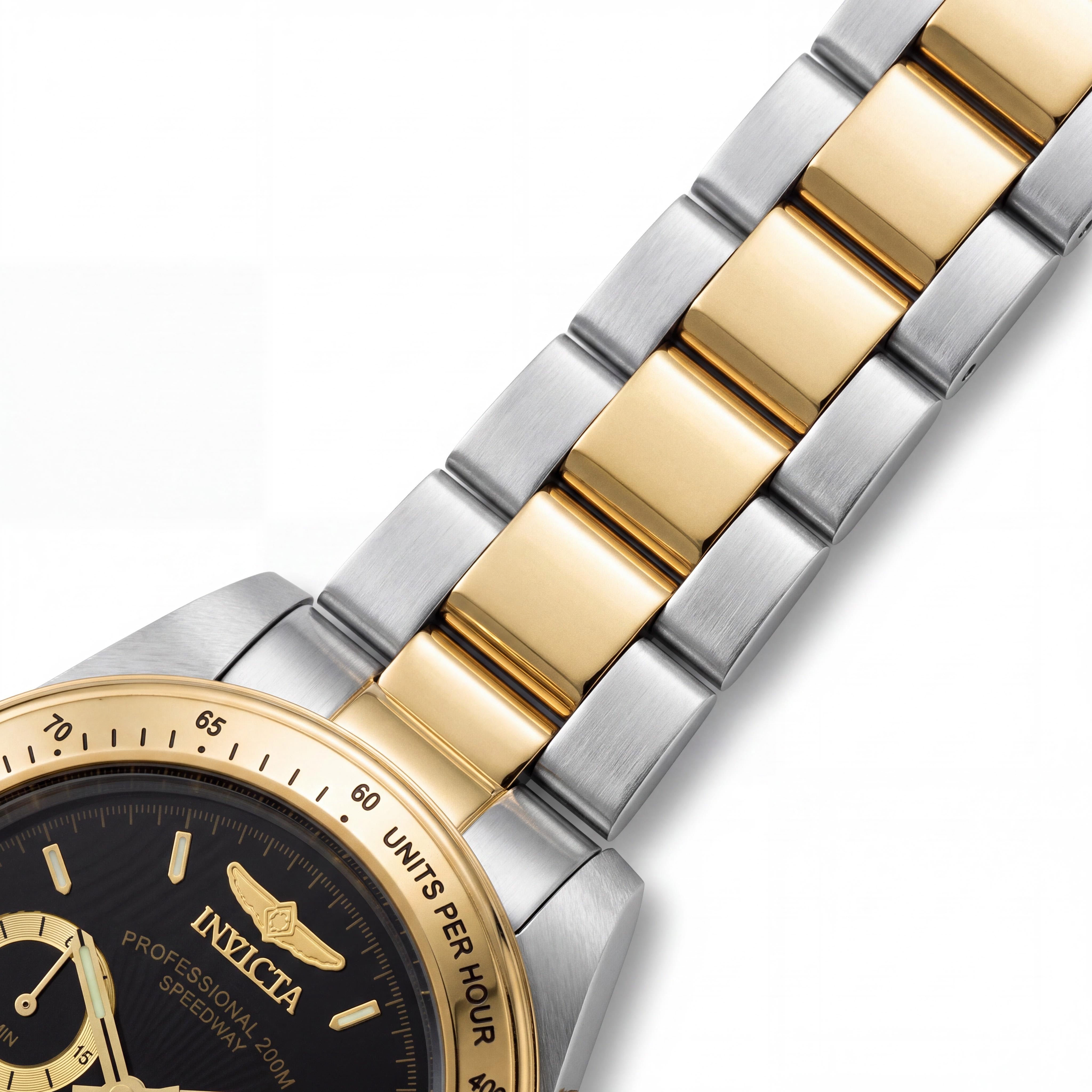 Invicta Men's Bracelet Two-Tone Gold Stainless Steel Tonneau Quartz Watch 40mm with Luminescent Hands, Stopwatch, Photo 3