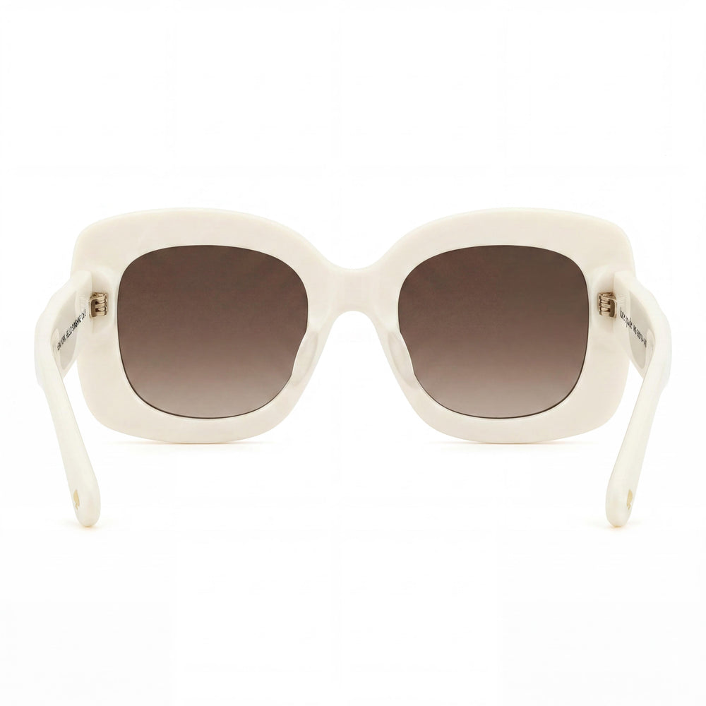 Gafas de sol Kate Spade New York para mujer, estilo casual, con montura de acetato en blanco roto y sombreado marrón, no polarizadas, de 50 mm