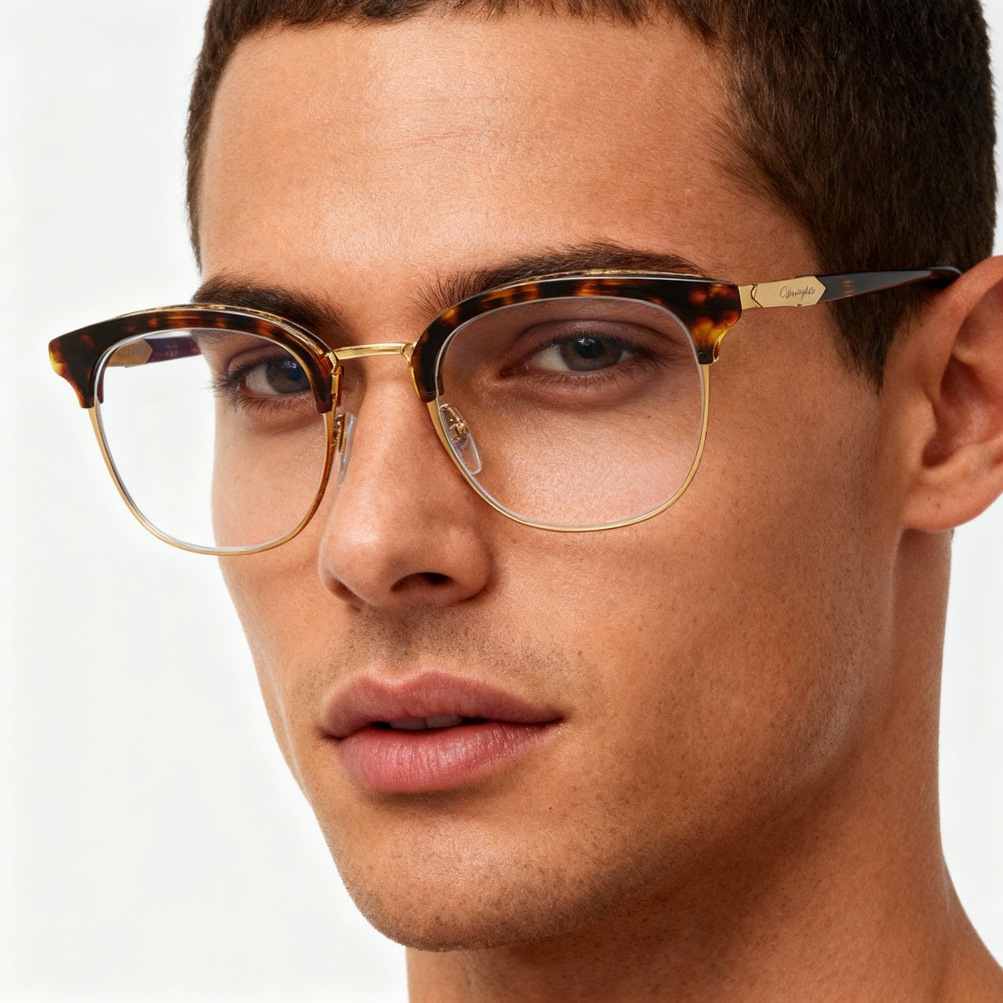 Chopard Men’s VCHG59 Classical Style Dark Havana Metal Frame Eyeglasses, 51mm Lens, Photo 5