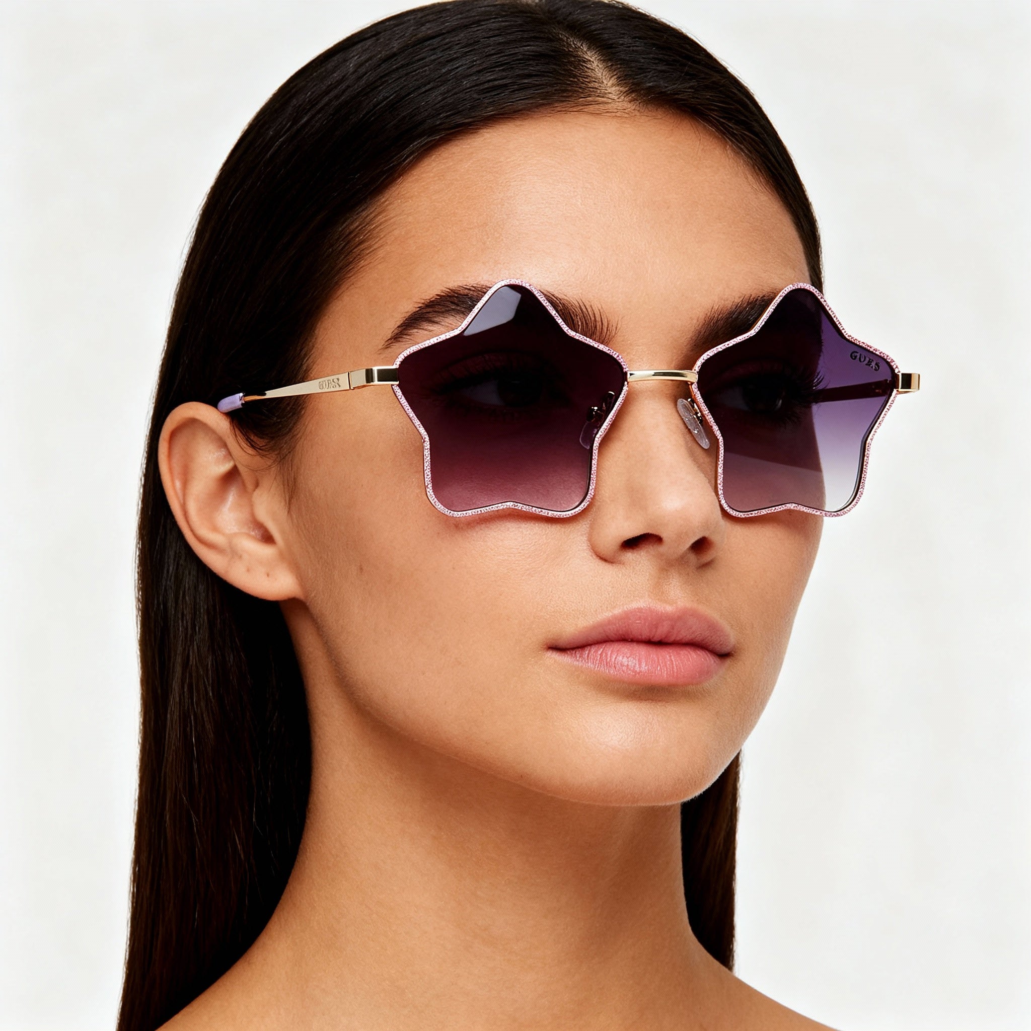GUESS GF4012 Kids Metal Sunglasses, Silver Purple Gradient Frame, Purple Non-Polarized Polycarbonate Lenses, Photo 5