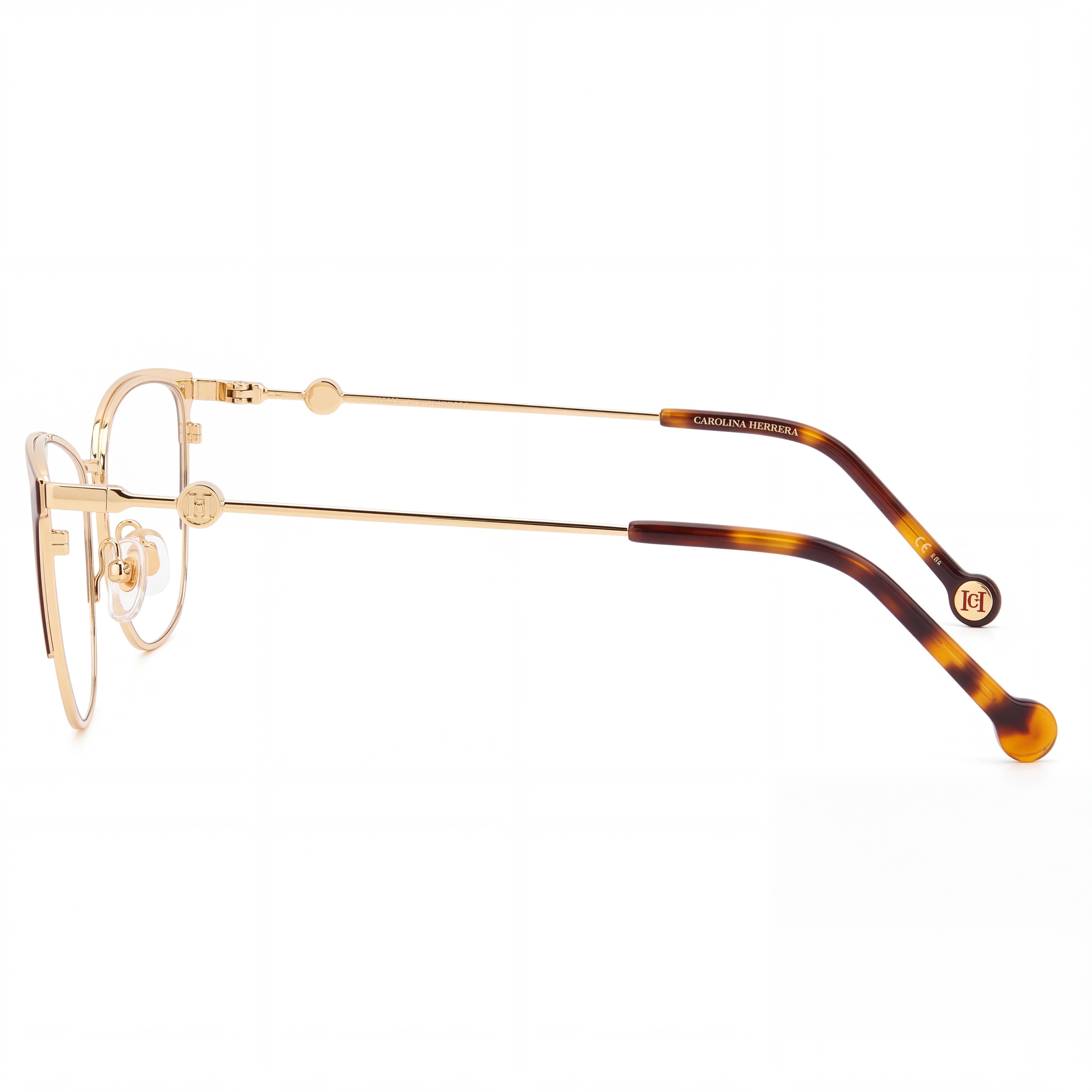 Carolina Herrera Her 0116 Women's Casual Style Eyewear with Gold Brown Alloy Steel Frame, 57mm, Photo 3