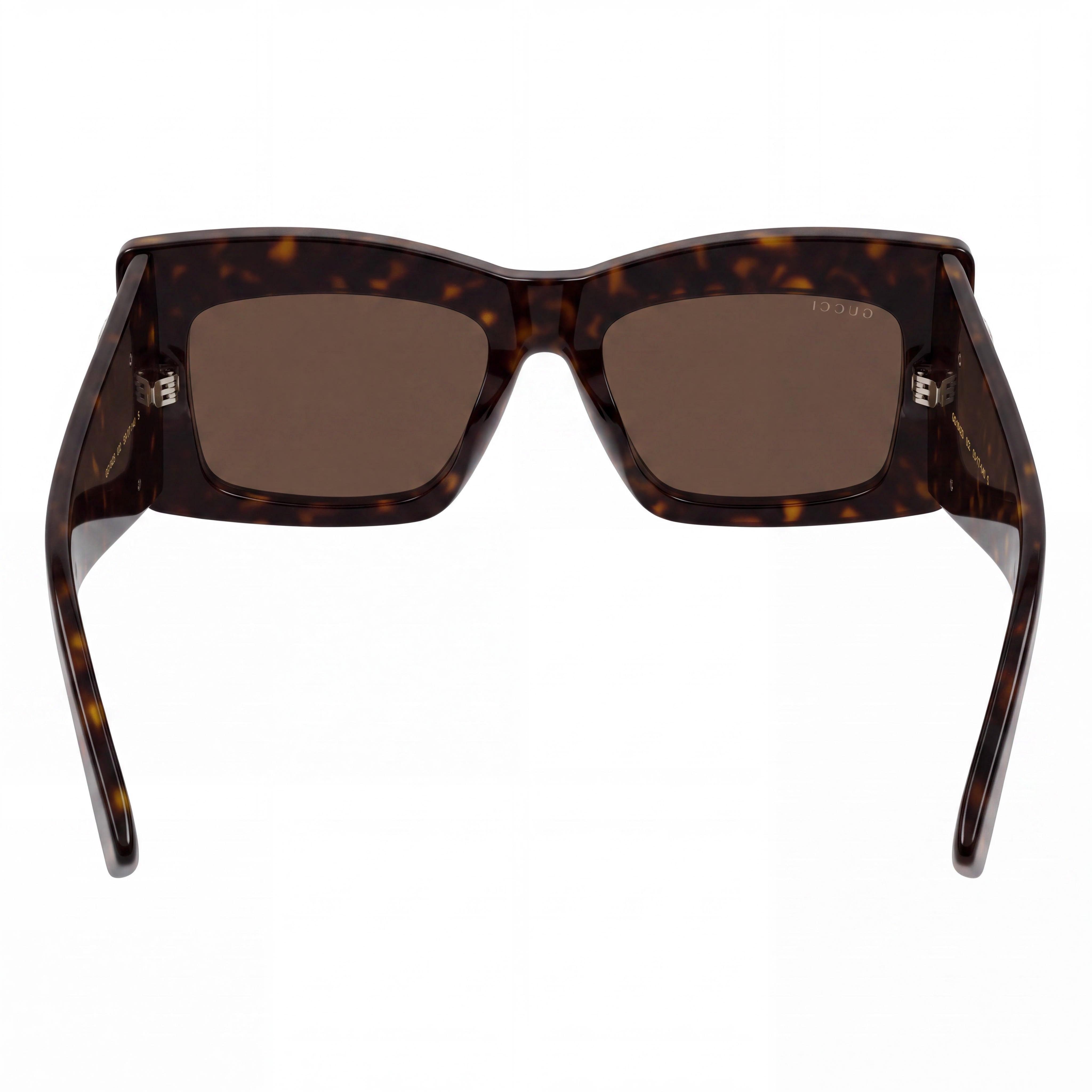 Gucci Classic Unisex Sunglasses with Black Acetate Frame and Brown Plastic Lenses, Oversized Square Style, Size 53-18-145mm, Photo 4