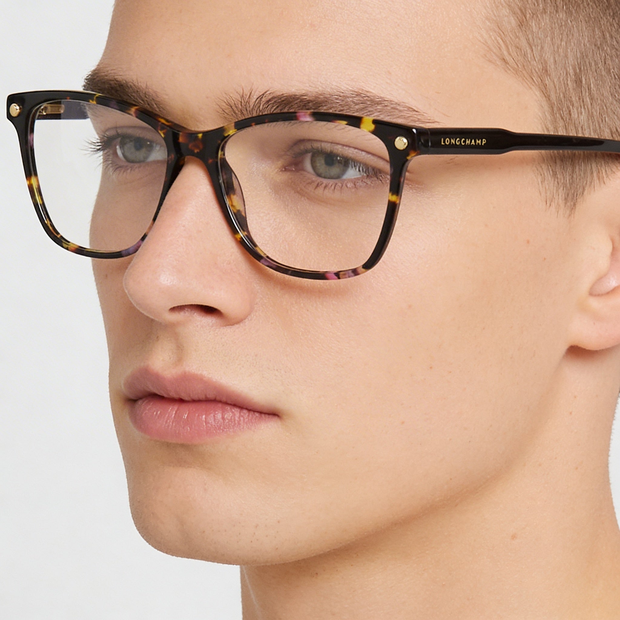 Longchamp Modern Unisex Purple Havana Plastic Full Rim Marble Purple Lens Cat Eye Eyeglasses 54mm, Photo 5