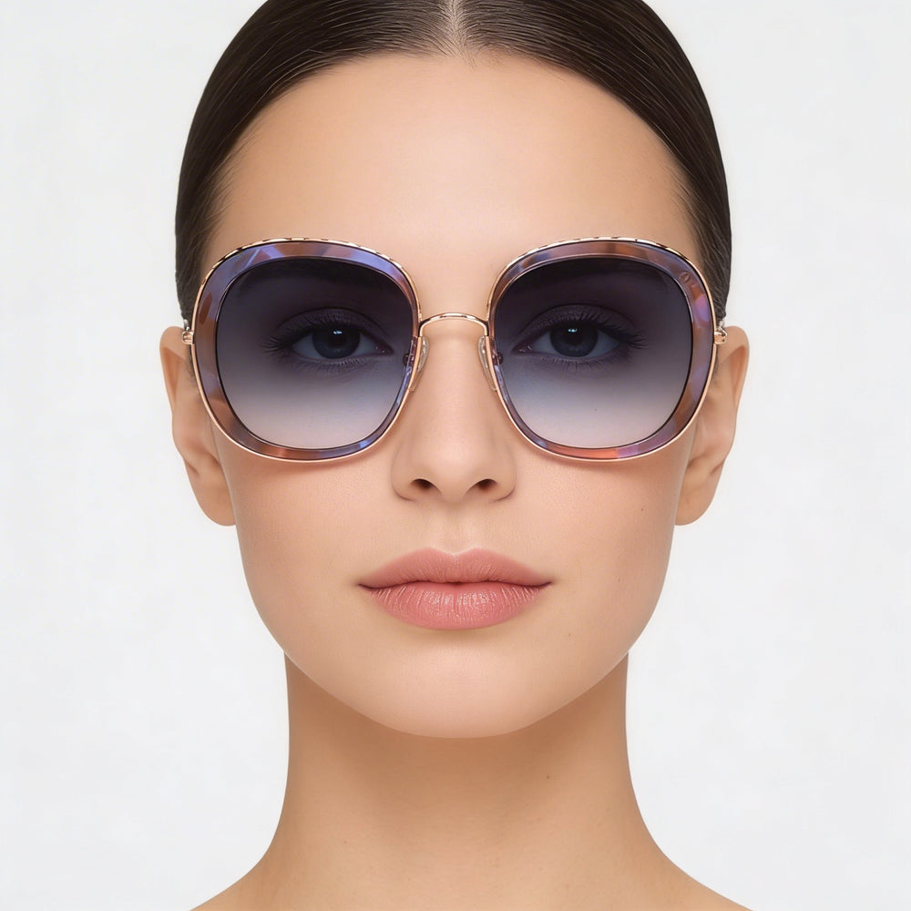 M Missoni Mis 0034/s Gafas de sol casuales para mujer Azuhvna rosadas de acero inoxidable no polarizadas de 53 mm