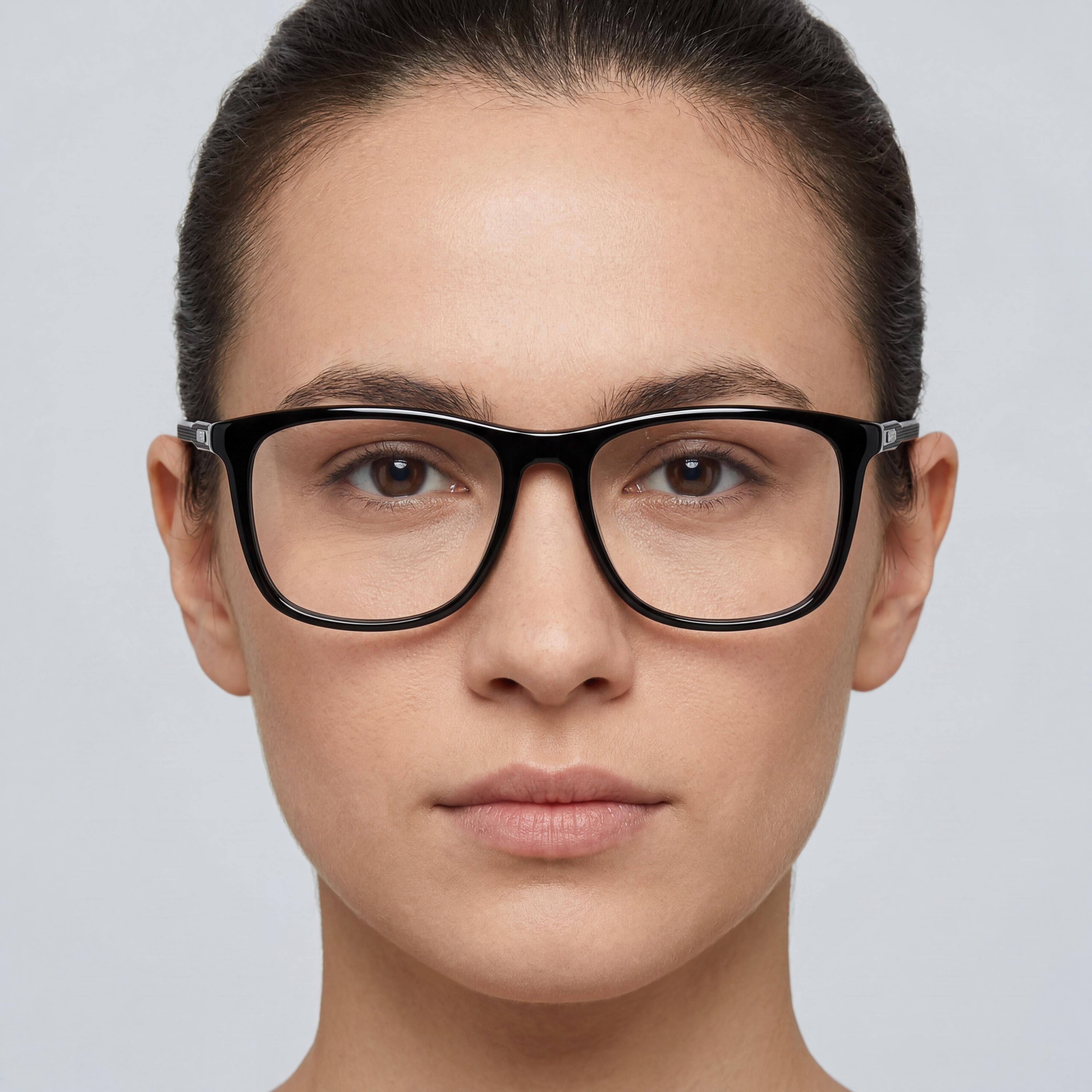 Carrera Carrera 263 Unisex Black Plastic Rectangle Prescription-Ready Eyeglasses 55-17-145, Photo 4