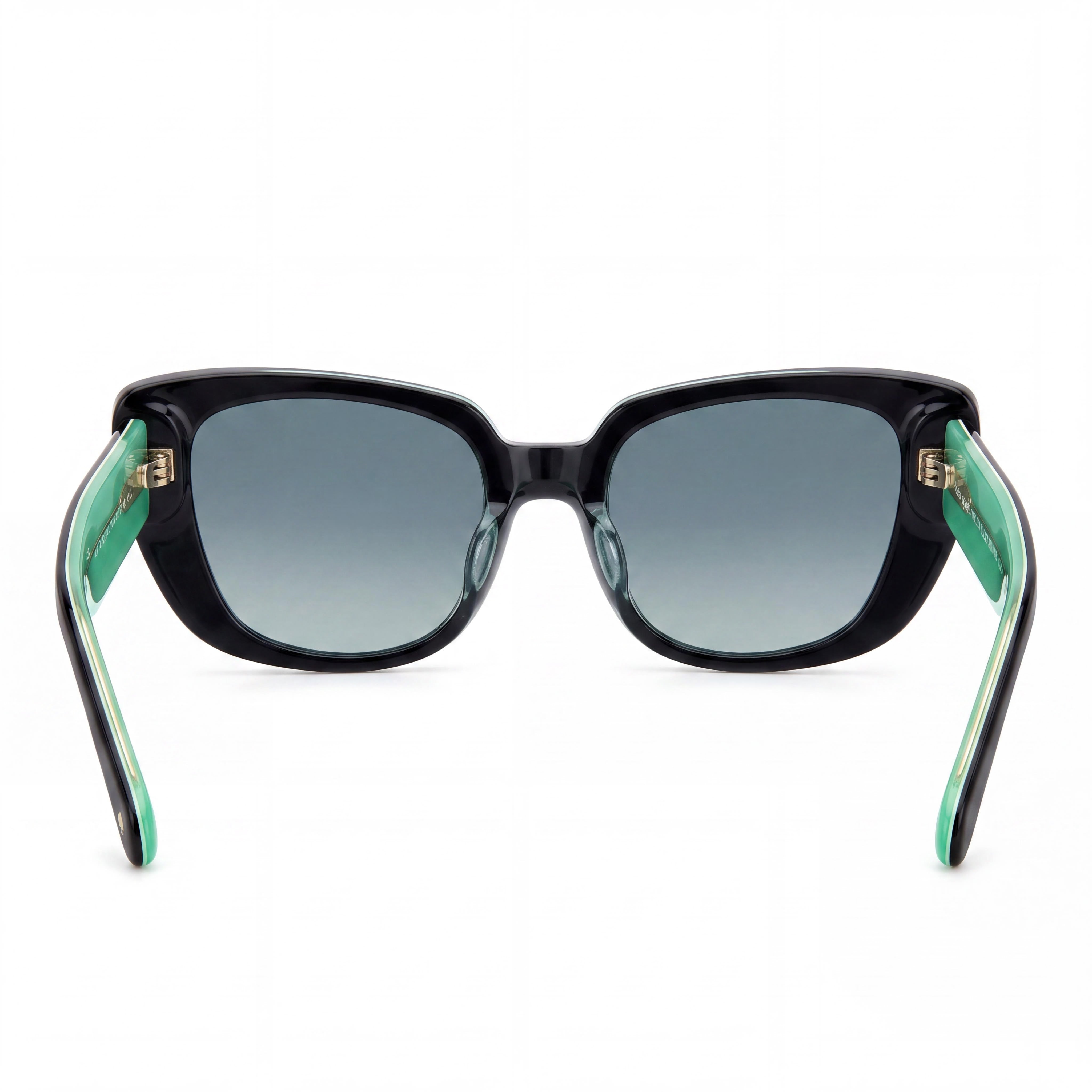 kate spade new york Fabia/S Rectangular Women's Black Green Acetate 100% UV Grey Green Lenses 51mm Sunglasses, Photo 3
