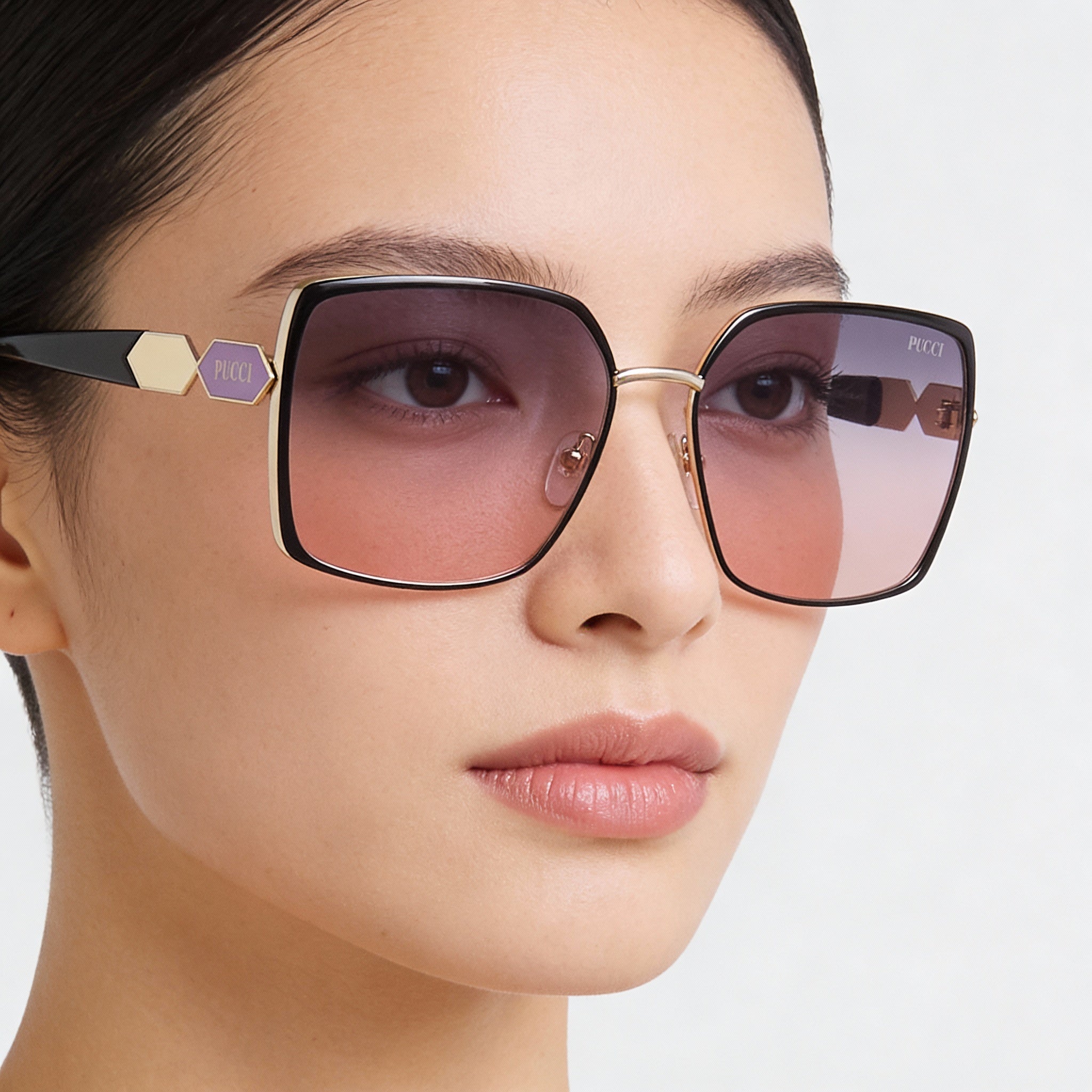 Emilio Pucci Ep0169 Women's Black Gradient Smoke Acetate UV-Protected Non-Polarized Sunglasses 60mm, Photo 4