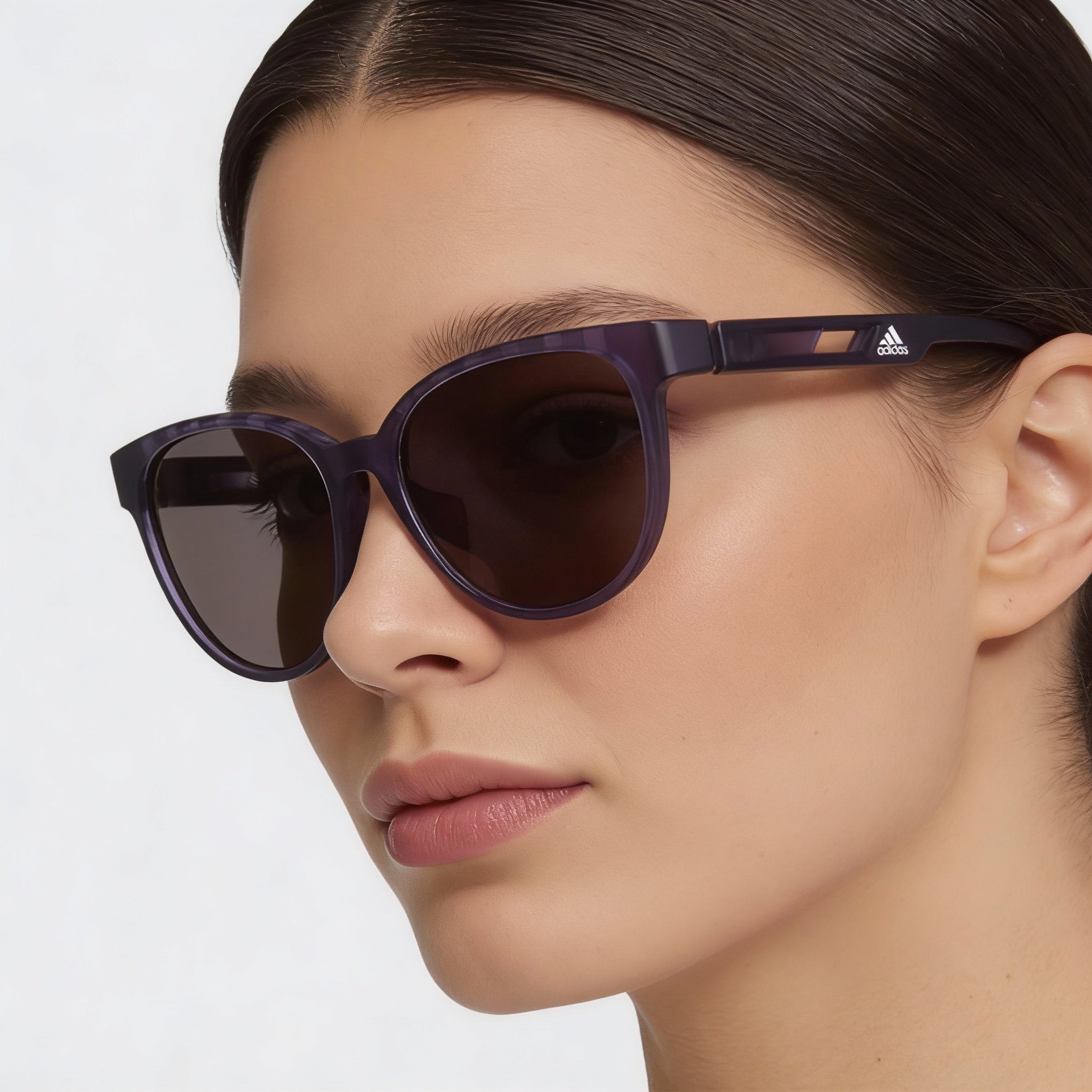 Gafas de sol adidas Sp0021 para mujer con montura de plástico violeta mate y lentes violetas, lentes de 55 mm, puente de 15 mm y patillas de 135 mm., Photo 4