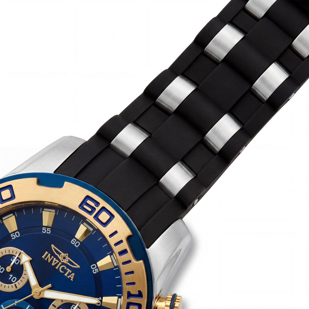 Reloj de buceo de cuarzo cronógrafo Invicta Pro Diver para hombre, bisel azul negro, correa de caucho, resistente al agua 100m