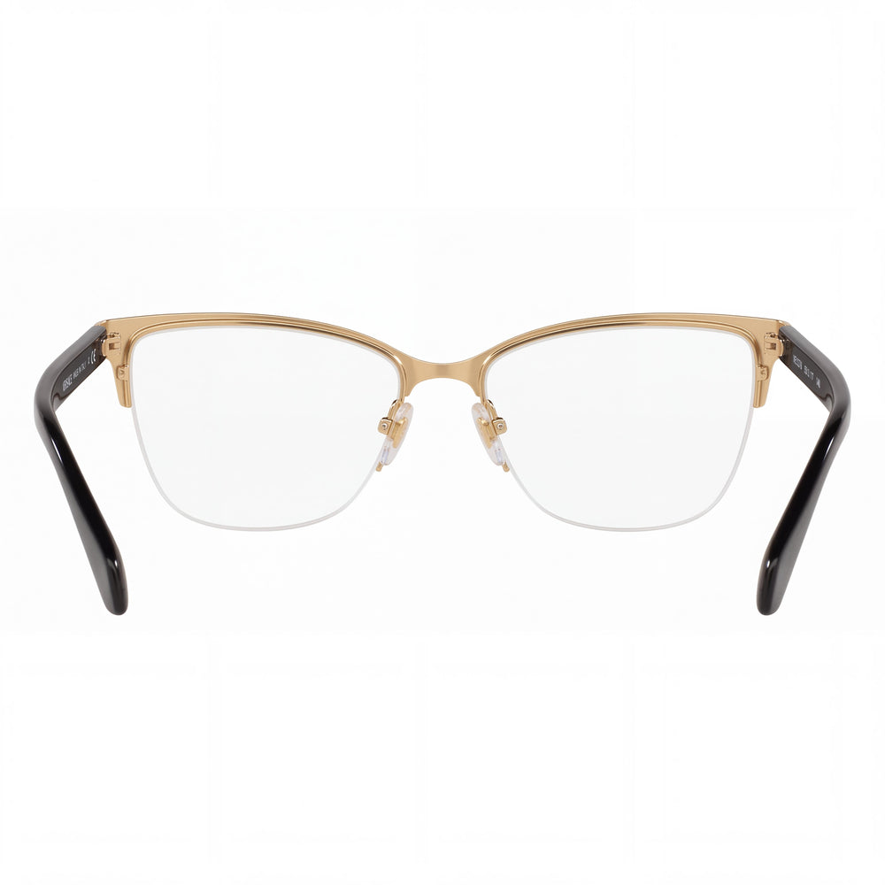 Gafas ópticas Versace de mujer VE1304 con montura semirrígida metálica tipo ojo de gato en oro/negro, 54 mm de ancho de lente