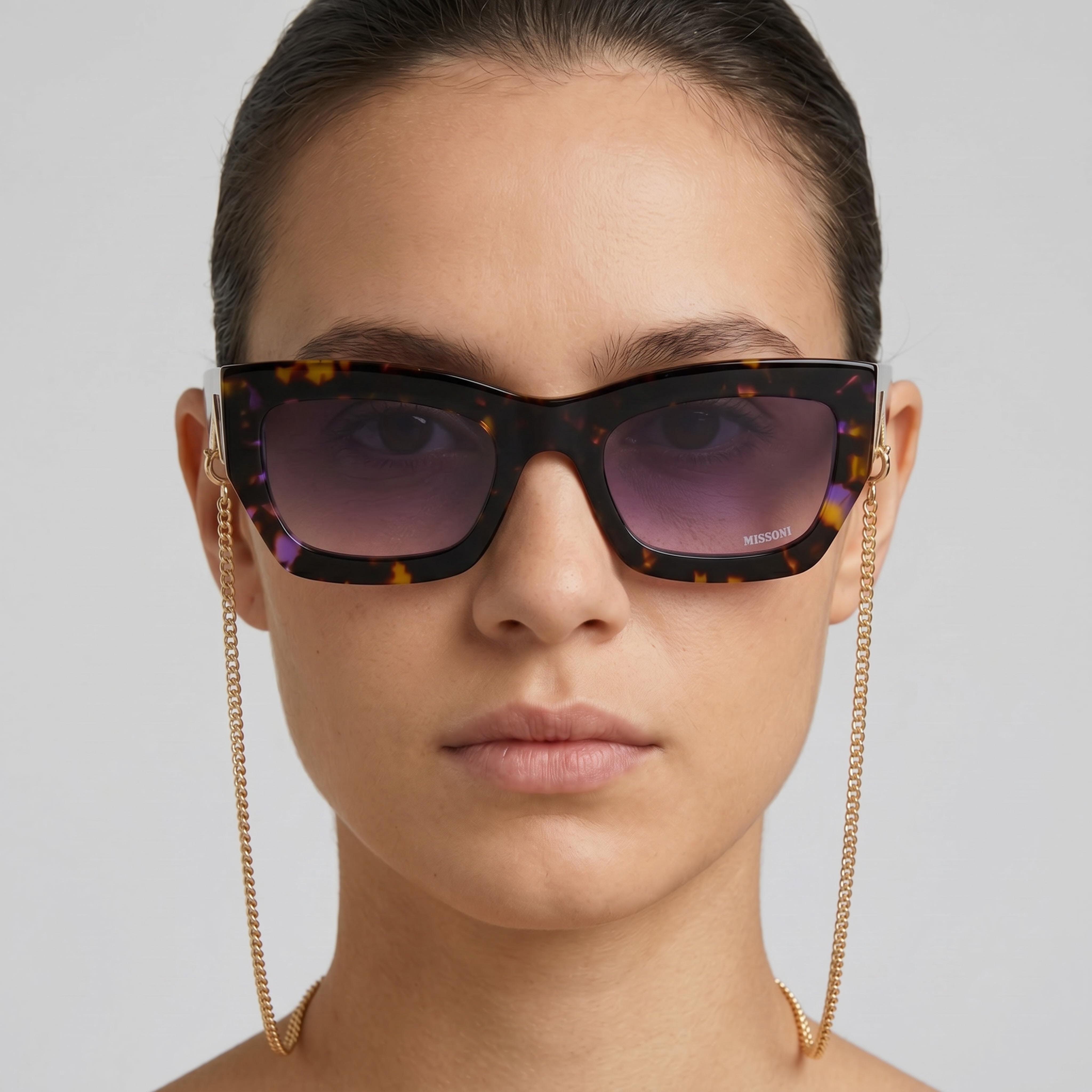 M Missoni Missoni Gafas de Sol Unisex Violeta Degradado Lentes con Protección UV Marco de Plástico 53mm, Photo 3