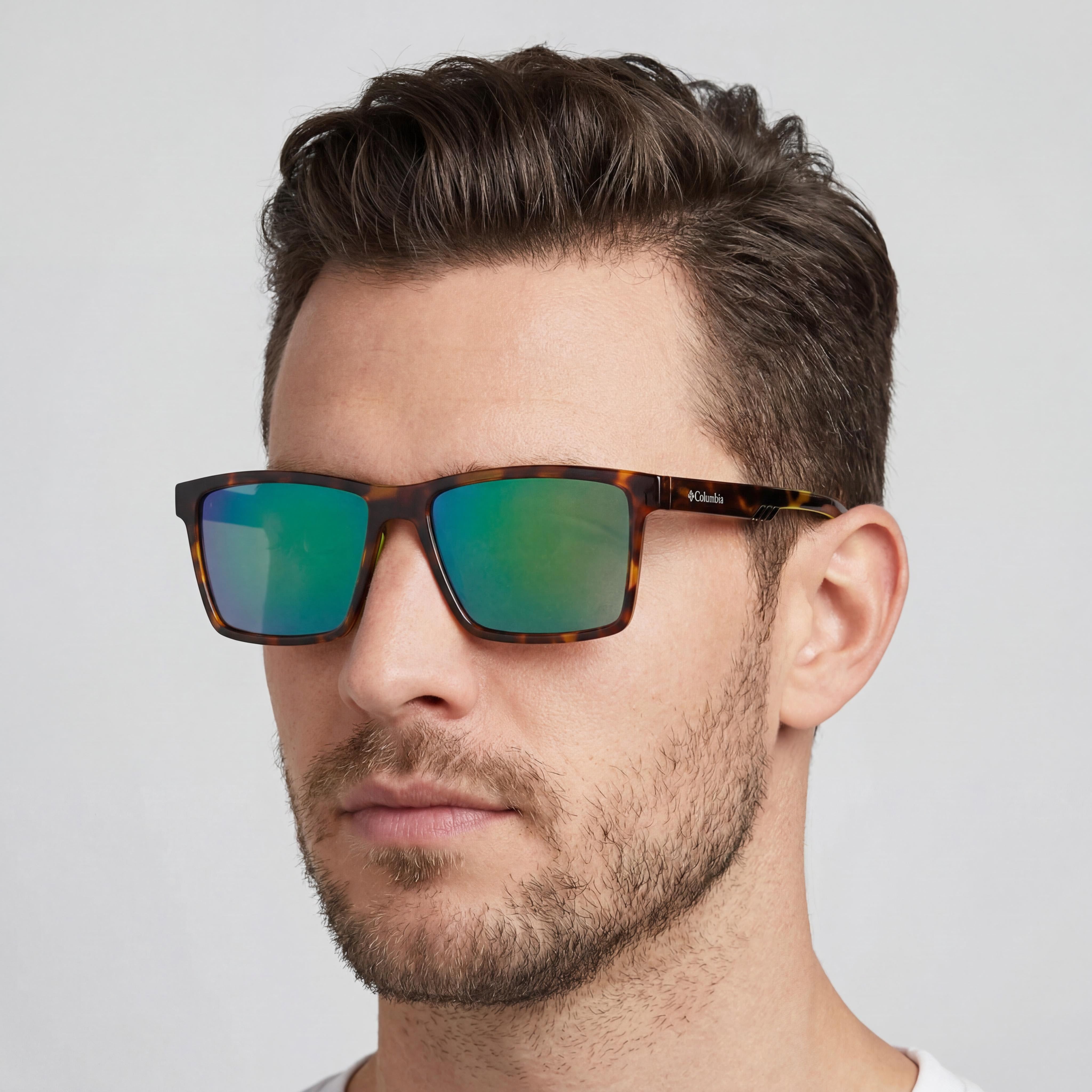 Columbia C569sp Triple Canyon Men's Dark Tortoise Plastic UV Protection Sunglasses with Green Flash Mirror Lenses 55mm, Photo 5