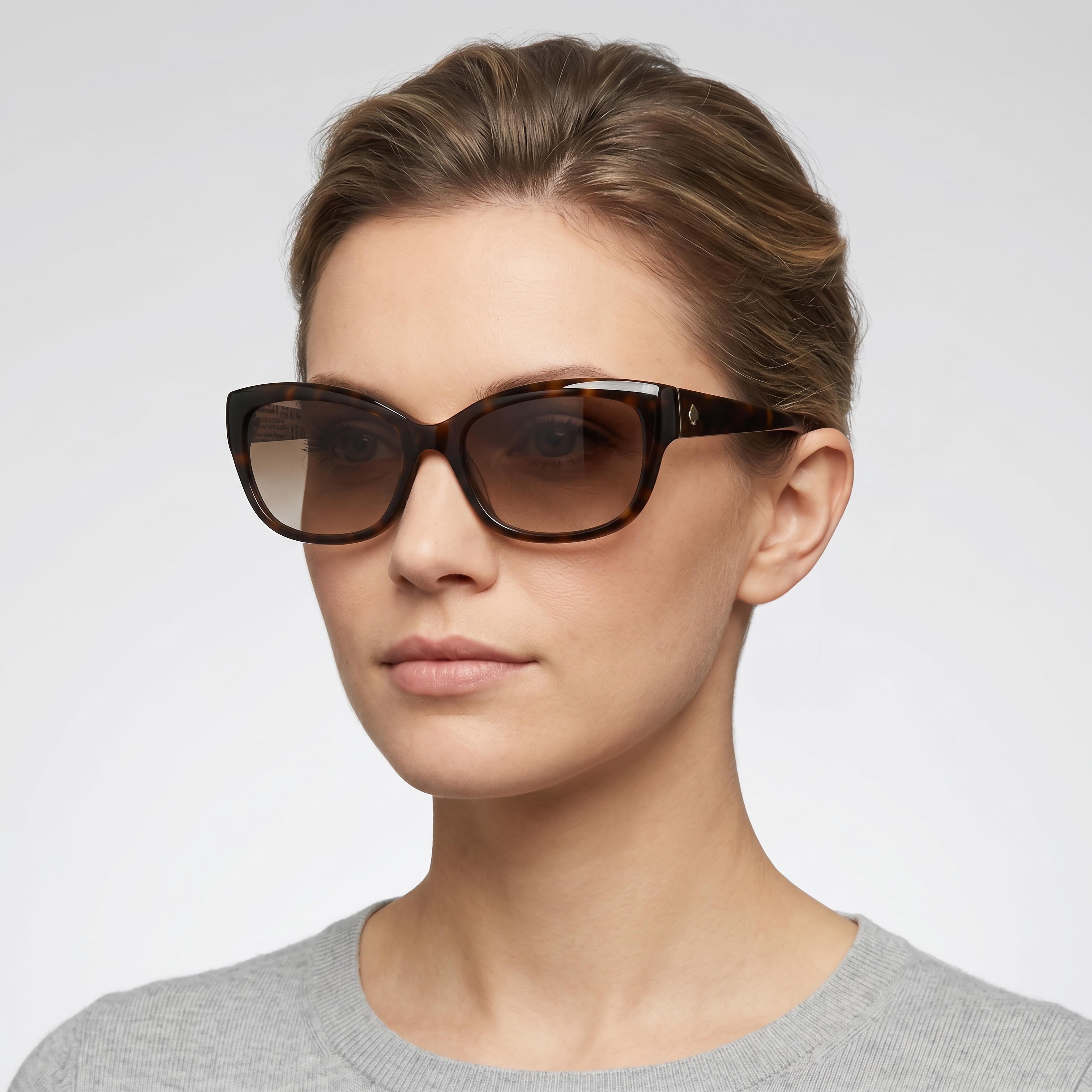 kate spade new york Gafas de sol rectangulares de plástico para mujer Johanna/S sin polarizar, color marrón Habana oscuro, sombreadas de 53 mm, Photo 5