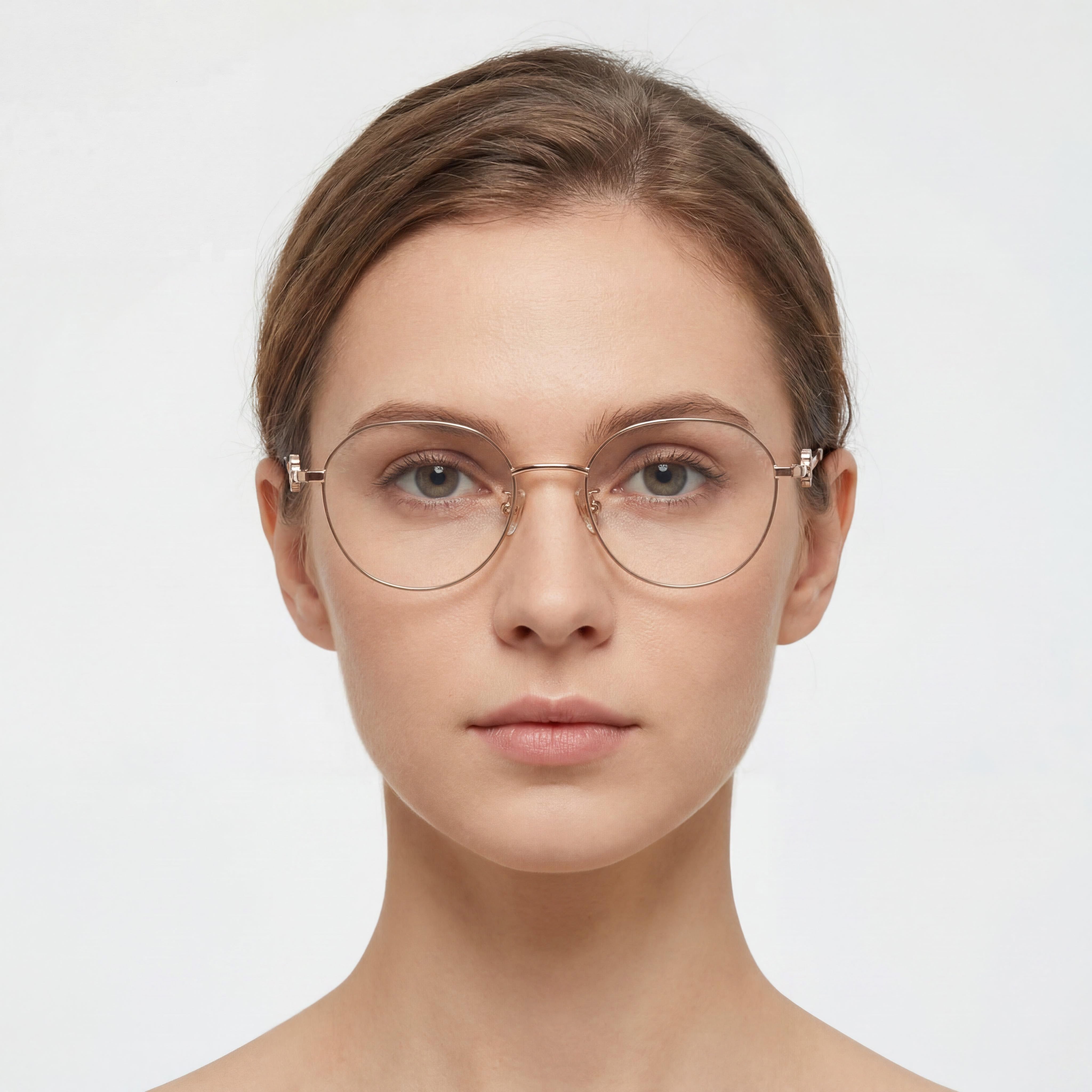 Kate Spade New York Trinity/f Gafas Clásicas de Titanio para Mujer, Oro Rojo, 49mm, Lentes Transparentes de Demostración, Aptas para Receta, Photo 4