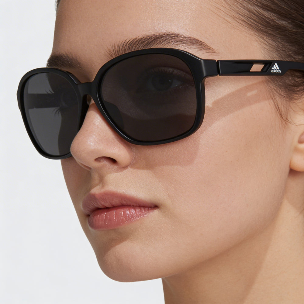 Adidas Sp0013 Women's Black Plastic Frame Grey Gradient Polycarbonate Lenses UV Protection 62mm