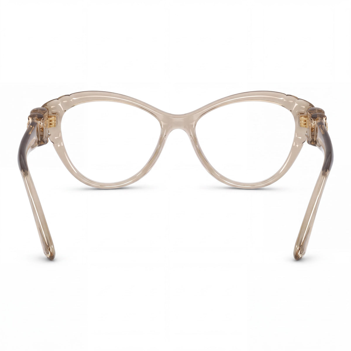 Gafas graduadas Swarovski SK2057 para mujer, montura de plástico beige transparente con lentes de efecto ojo de gato, 53 mm, Photo 3