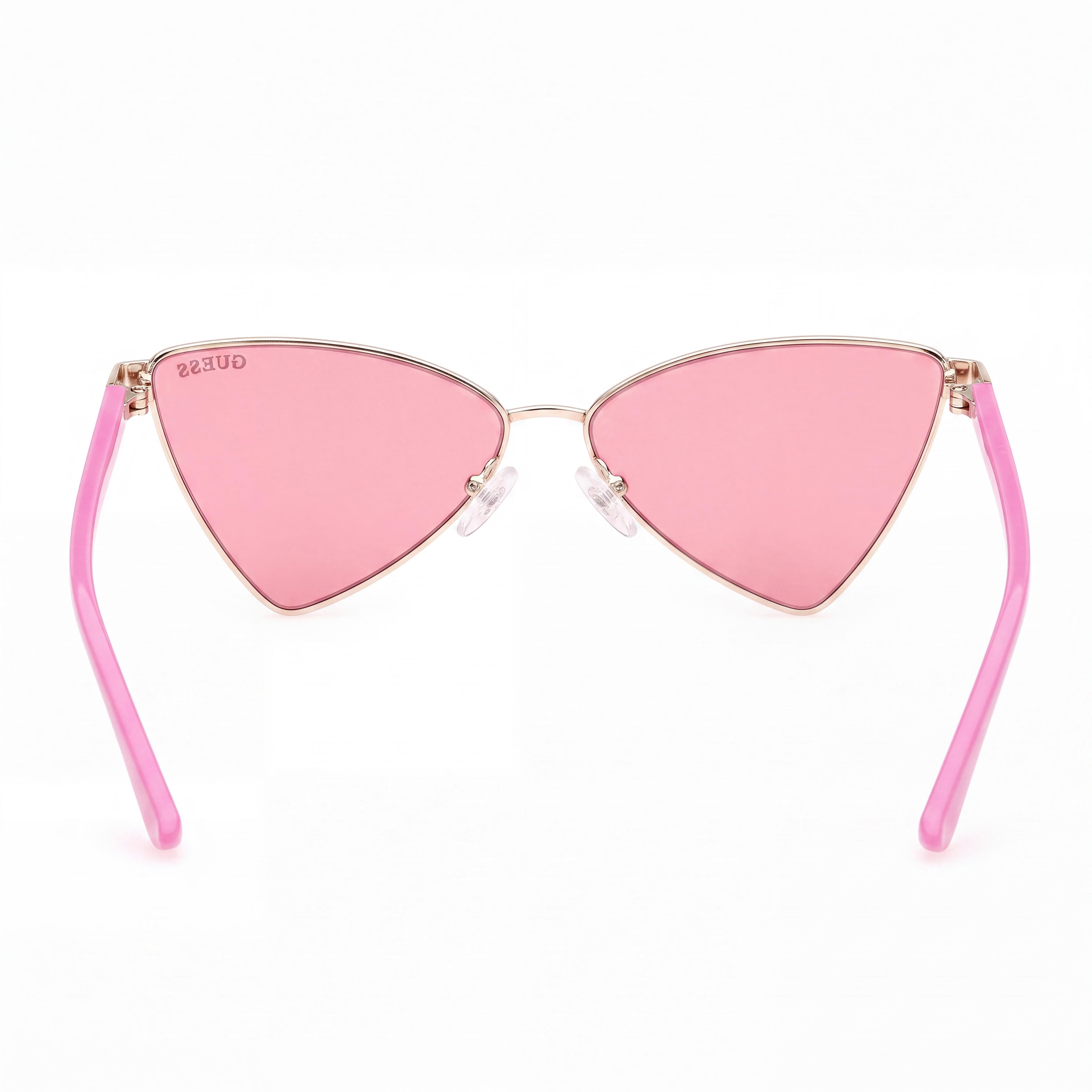 GUESS GU8286 Women's Sunglasses, Metal Gold Frame, Bordeaux Polycarbonate Non-Polarized Lenses, Size 55-13-135mm, Photo 4
