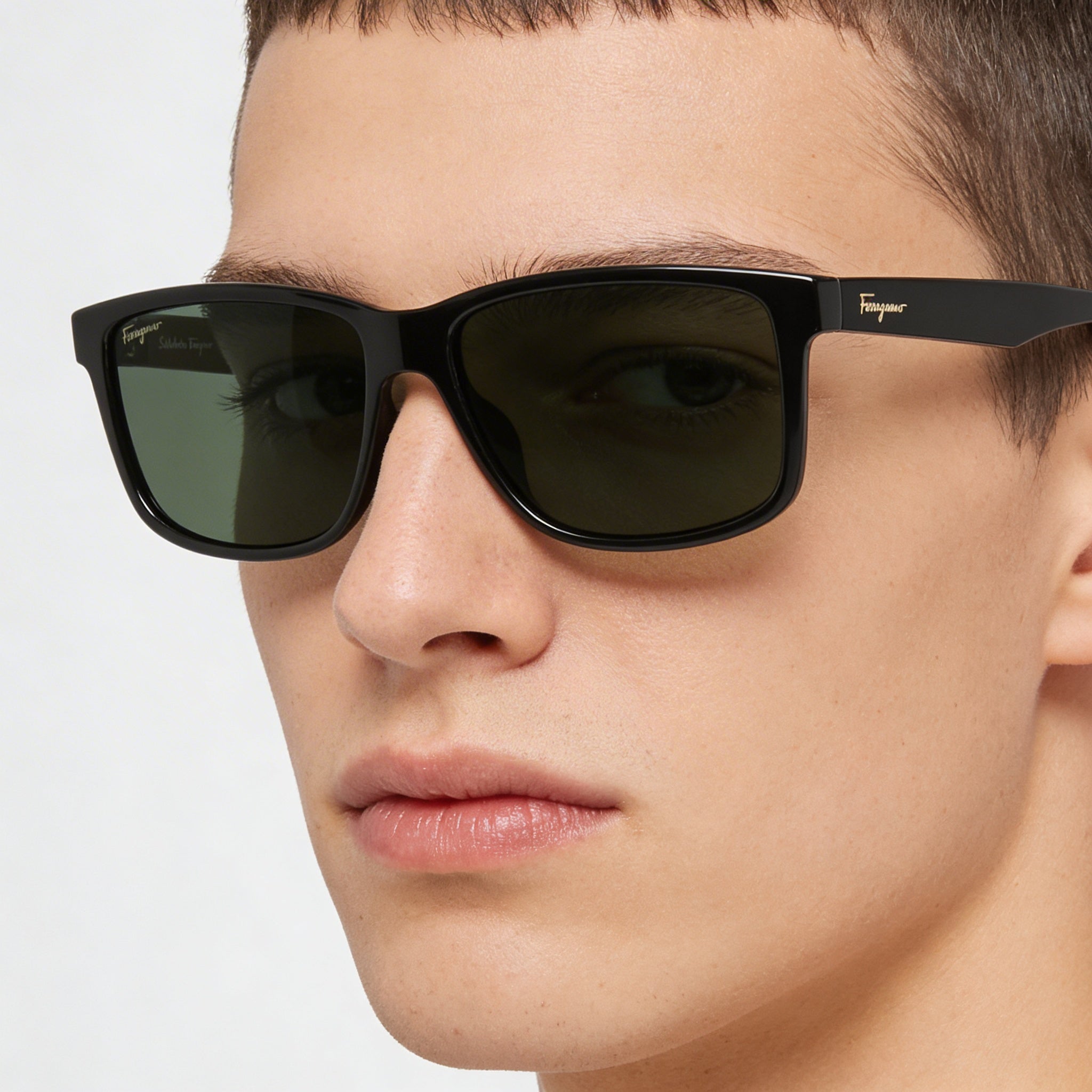 Ferragamo SF938S Unisex Plastic Sunglasses Dark Green Beige 57mm, Photo 4
