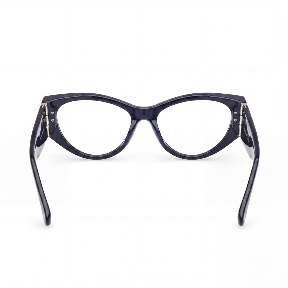 MaxMara Mm5174 Women's Eyewear with Shiny Blue Plastic Frame and Polycarbonate Lenses 55mm